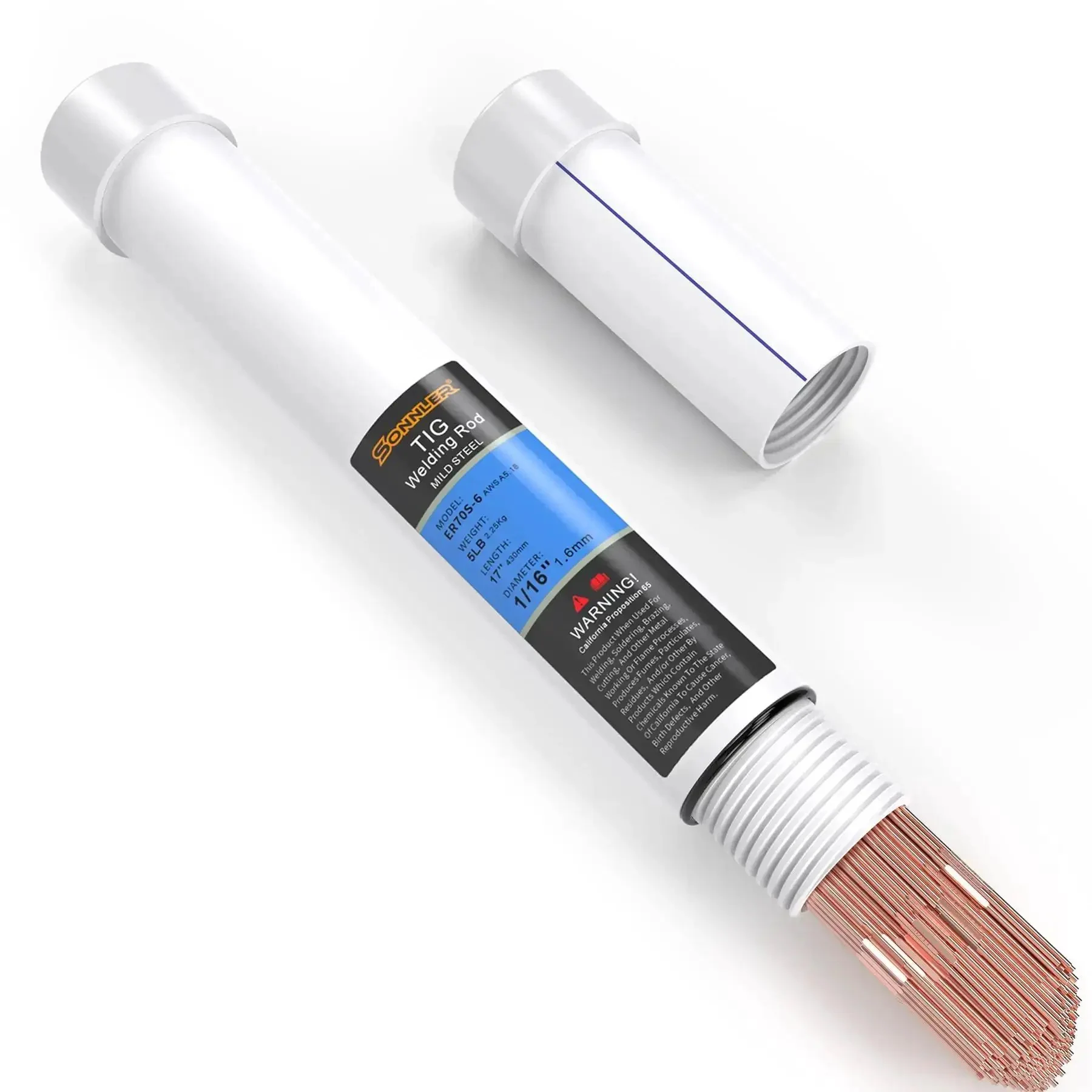 ER70S-6 Mild Steel TIG Welding Rod Filler Wire One Sixteenth Inch Diameter, Sixteen Inch Length, 5 Pound Pack, Low Splatter and Corrosion Resistant TIG Welding Accessories - Image 3