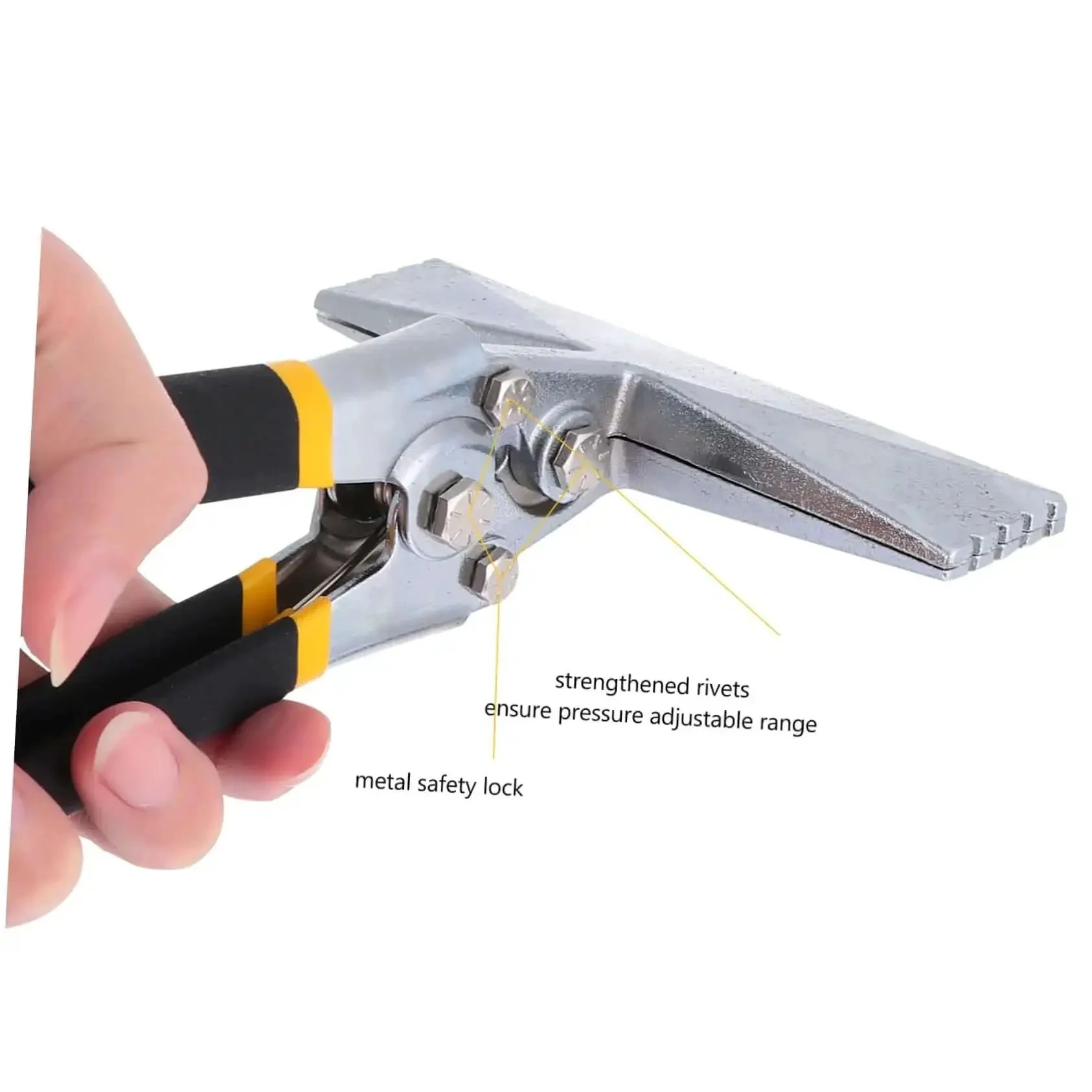 Ergonomic Hand Seamer Tool For Metal Bending With Built Tough Durable Construction And Wide Head For HVAC Ductwork And DIY Projects With Secure Grip And Precise Clamping - Image 2