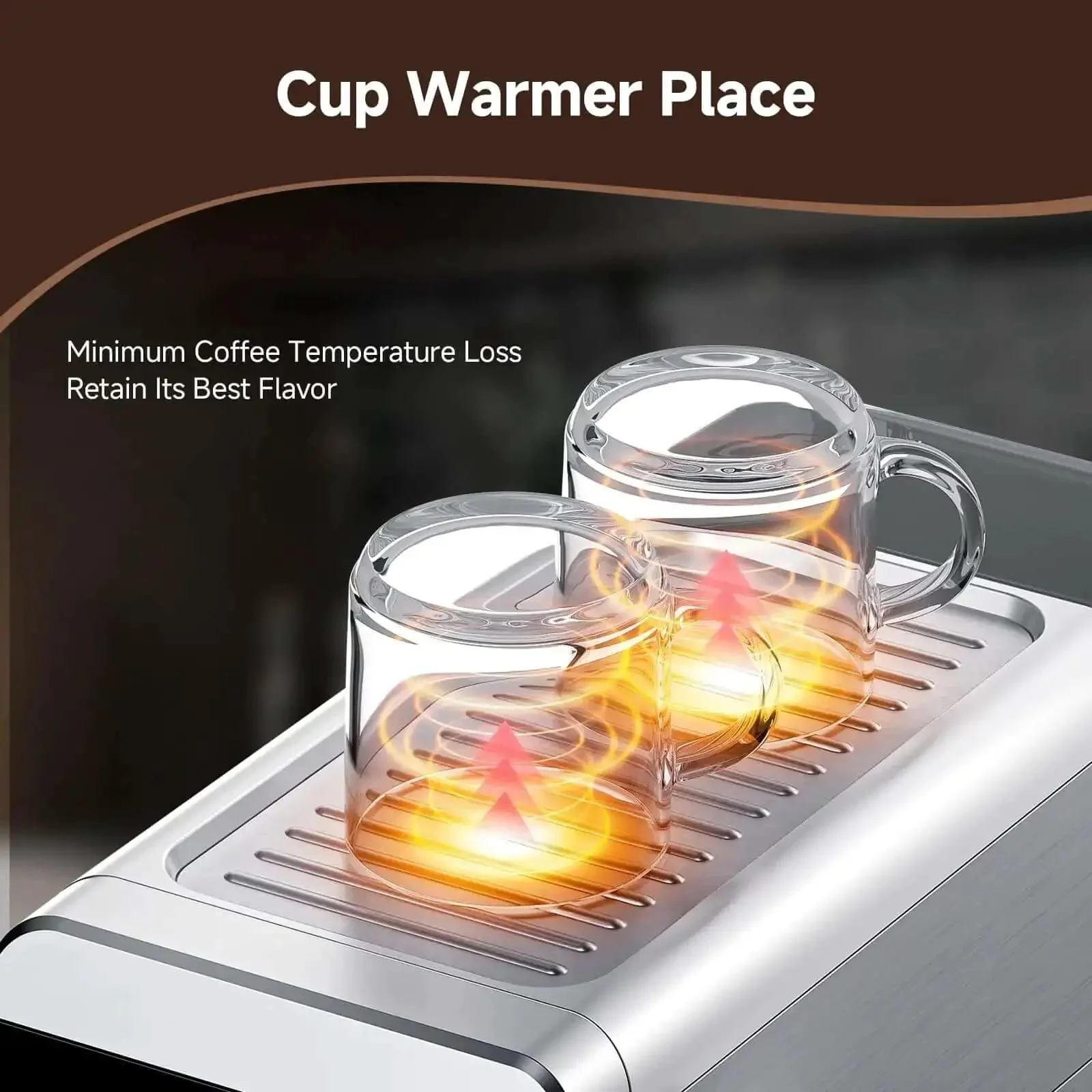 Espresso Coffee Machine With 20 Bar Pressure, LED Touch Screen, Compact Design For Home And Office, 41oz Water Tank, One Touch Or Manual Brew, Fast Heat Up, Rich Crema And Smooth Flavor For Quick Barista At Home - Image 2