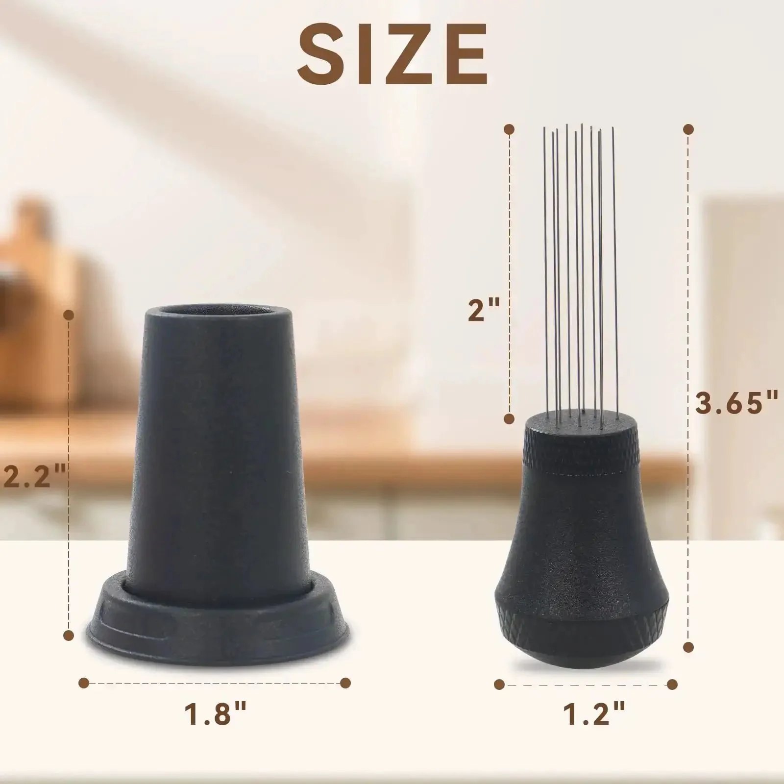Espresso Distribution Tool With 0.4mm 10 Needle Stirrer Break Up Grounds Reduce Channeling Achieve Even Extraction For Home And Commercial Espresso Machines Black - Image 2