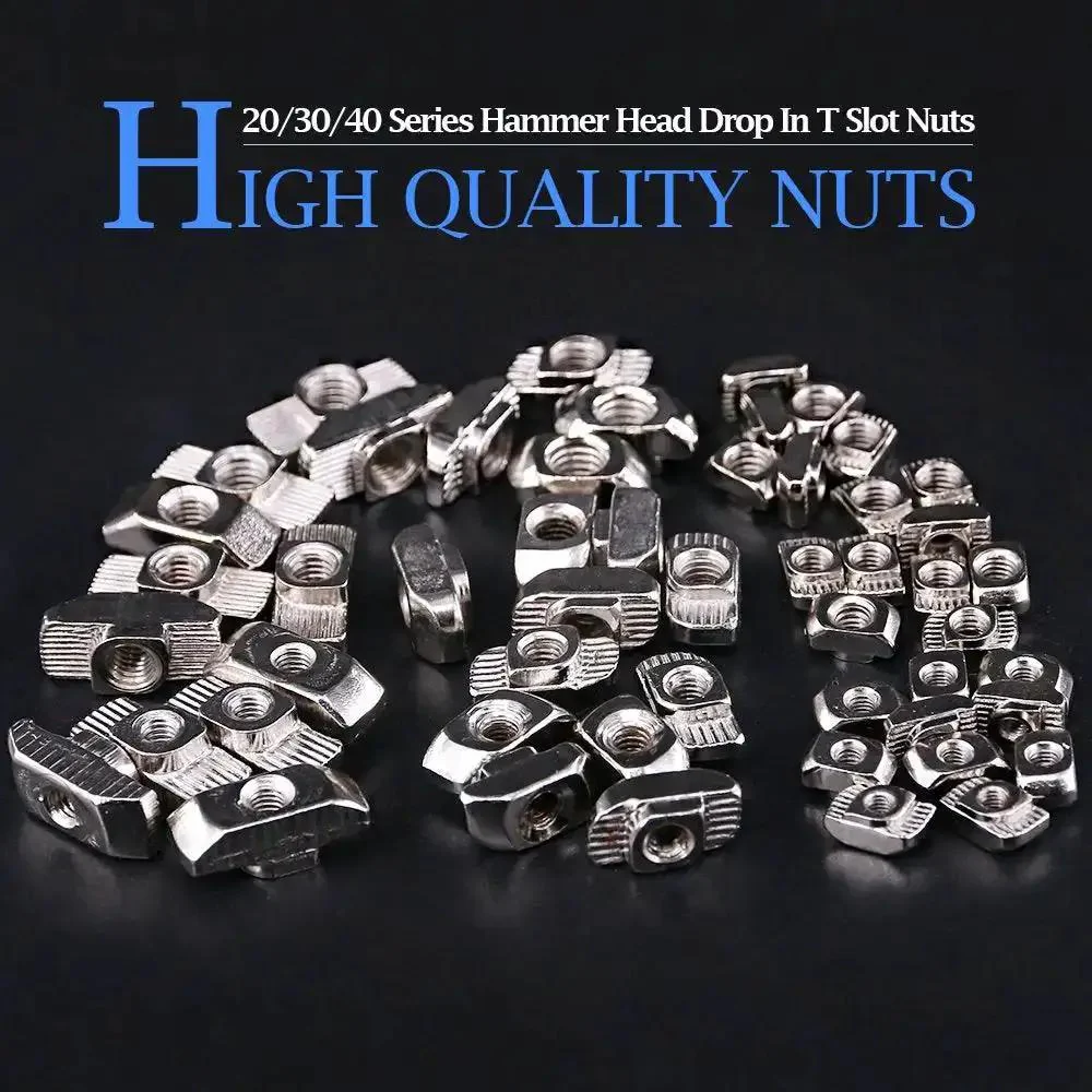European M3 M4 M5 M6 Hammer Head Drop In T Slot Nut Kit For 20 30 40 Series Aluminum Profiles, Nickel Plated Carbon Steel, High Hardness, Rust Resistant, Durable Assortment For Serious Framing Projects - Image 6