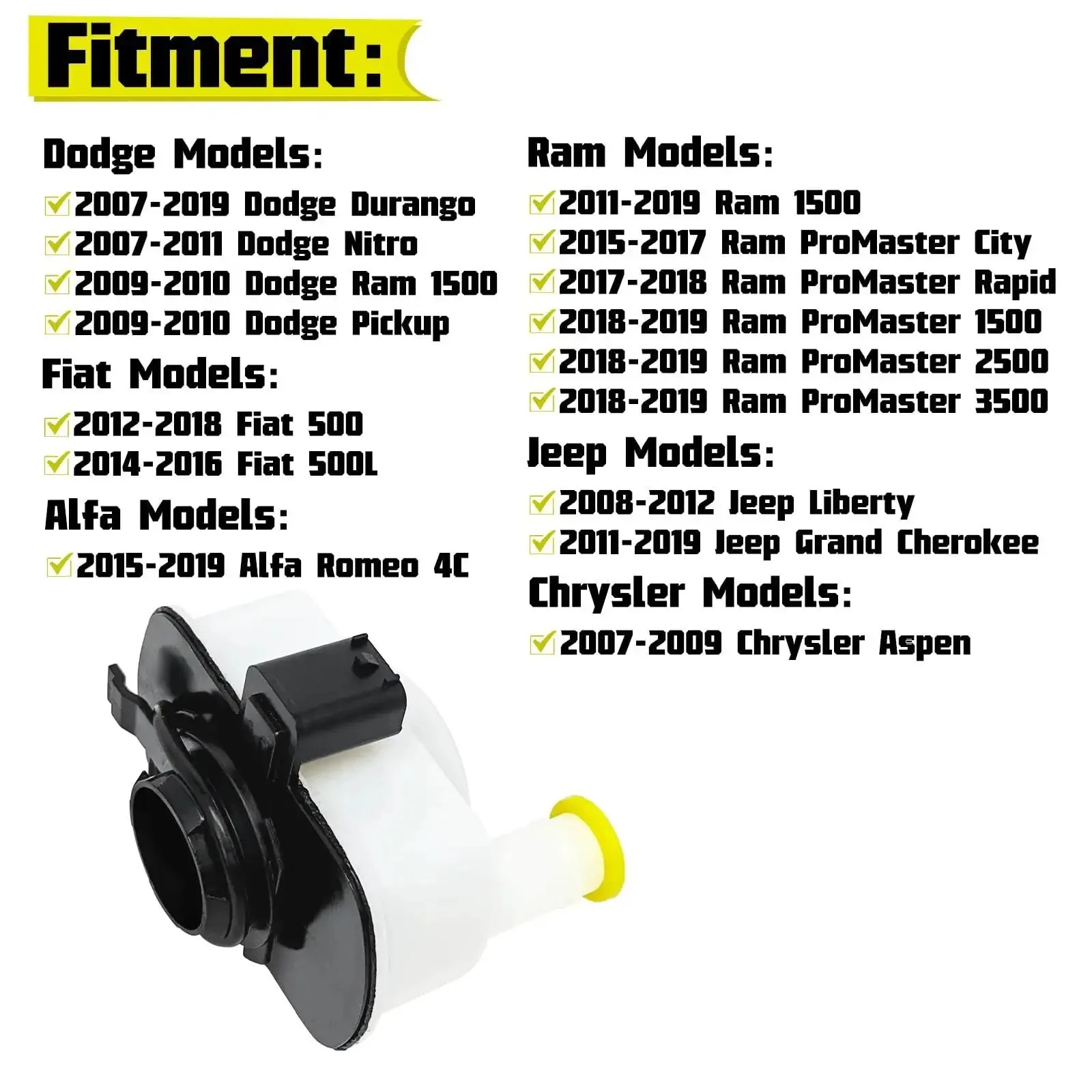 EVAP Leak Detection Pump Replacement 310-219 4B1593 ESM1003 LDP12 VDP12 Compatible With Jeep Grand Cherokee Liberty Dodge Durango Ram 1500 Nitro Fiat 500 500L Chrysler Aspen Ram ProMaster 1500 2500 3500 - Image 8