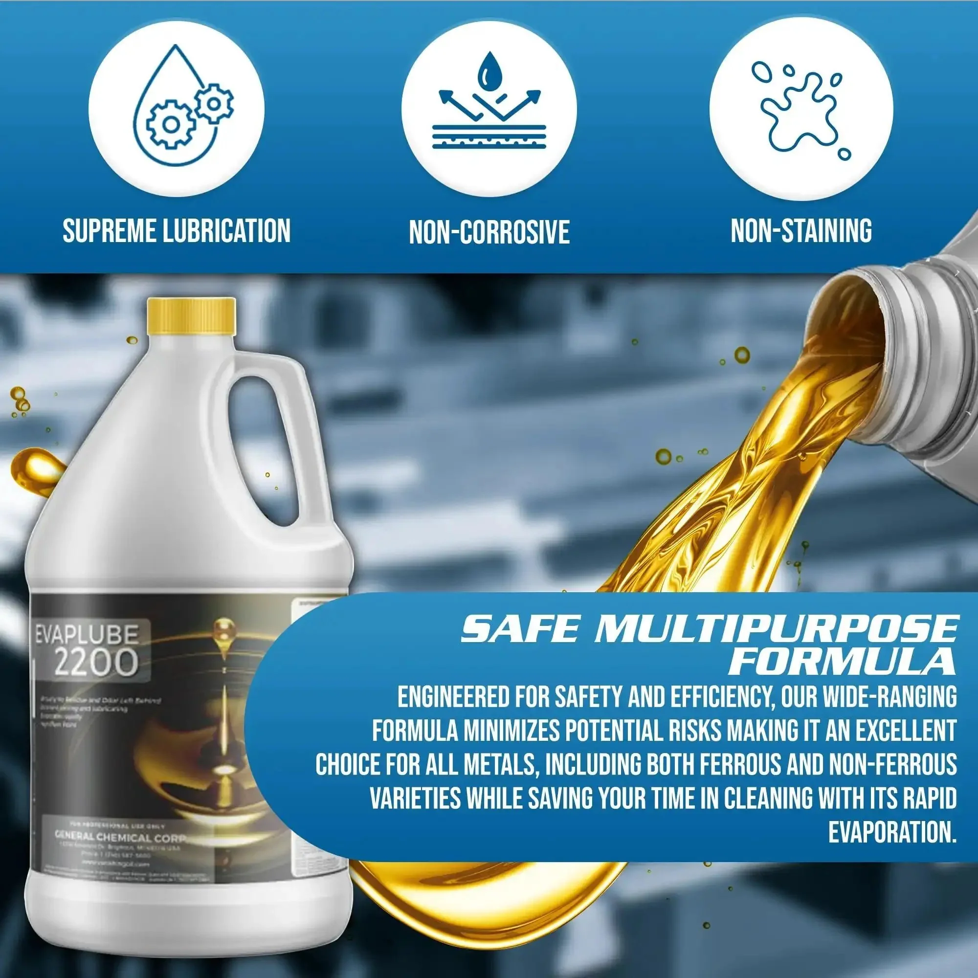 EvapLube 2200 Heavy Duty Penetrating Oil For Metal Multipurpose Lubricant With Easy Removal Large Capacity Spray Ideal For Industrial Metal Forming And Stamping 1 Gallon Jug - Image 2
