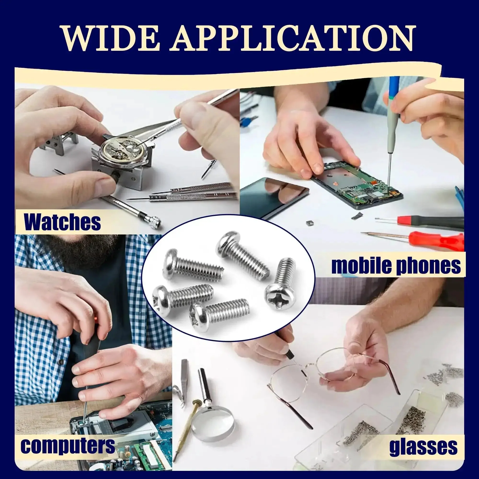 Everyday Tiny Stainless Steel Micro Screws And Nuts Kit For Glasses Watches Clocks Computers And DIY Projects Includes Sizes M1 M1.2 M1.4 M1.6 M2 M2.5 With Phillips Pan Head Tiny Screws And Nuts 1120 Piece Assortment - Image 4
