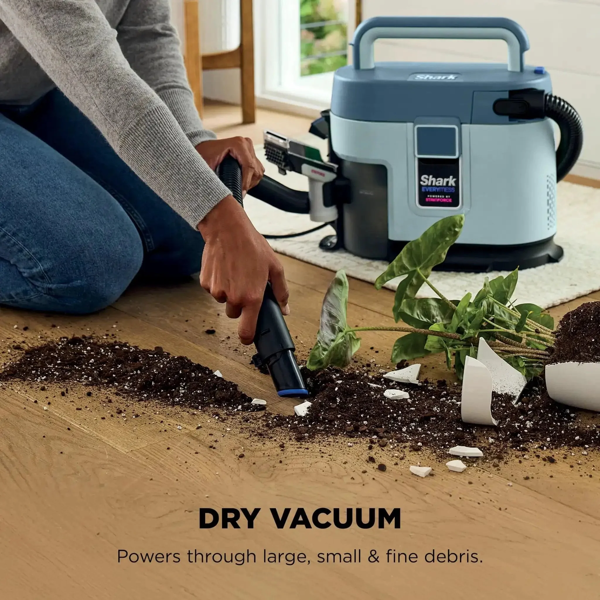 EveryMess Ultra Powerful Mess Busting 3 In 1 Wet Vacuum Dry Vacuum And Stain Eliminator With StainForce Technology For Home Pets And Cars Includes 3 Accessories And Cleaning Solution Gray VX101 - Image 6