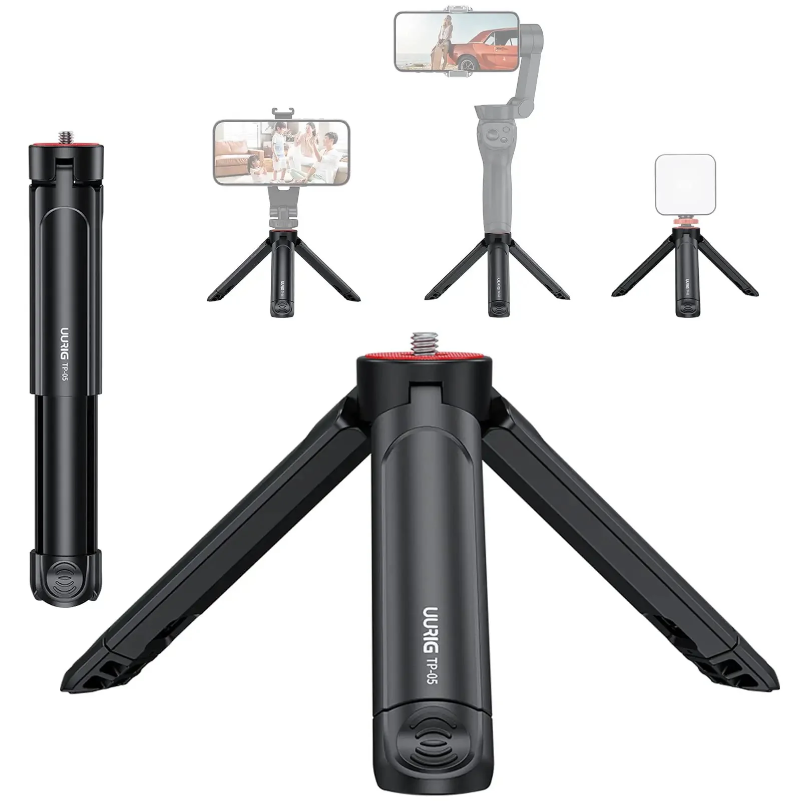 Extendable Mini Camera Tripod With 1/4 Inch Screw For DSLR Lenses, Webcam And Smartphone, Grab And Go Selfie Stick Grip, Desktop Vlog Tripod, Non Slip Base, Lightweight ABS Build