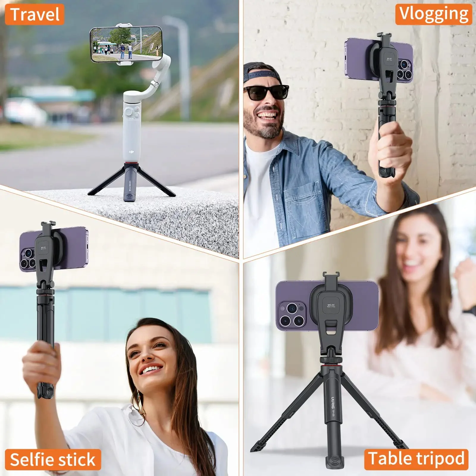 Extendable Mini Camera Tripod With 1/4 Inch Screw For DSLR Lenses, Webcam And Smartphone, Grab And Go Selfie Stick Grip, Desktop Vlog Tripod, Non Slip Base, Lightweight ABS Build - Image 2