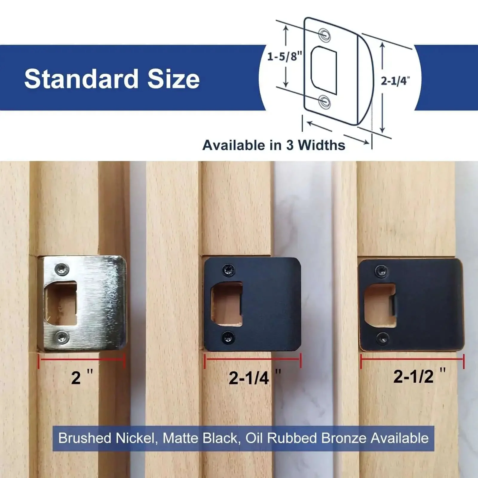 Extended Lip Strike Plate Two And A Half By Two And A Quarter Inch Heavy Duty Matte Black Door Latch Striker With Extra Wide Lip And Reinforced Torx Screws Bit Extender Strike Restorer Kit - Image 7