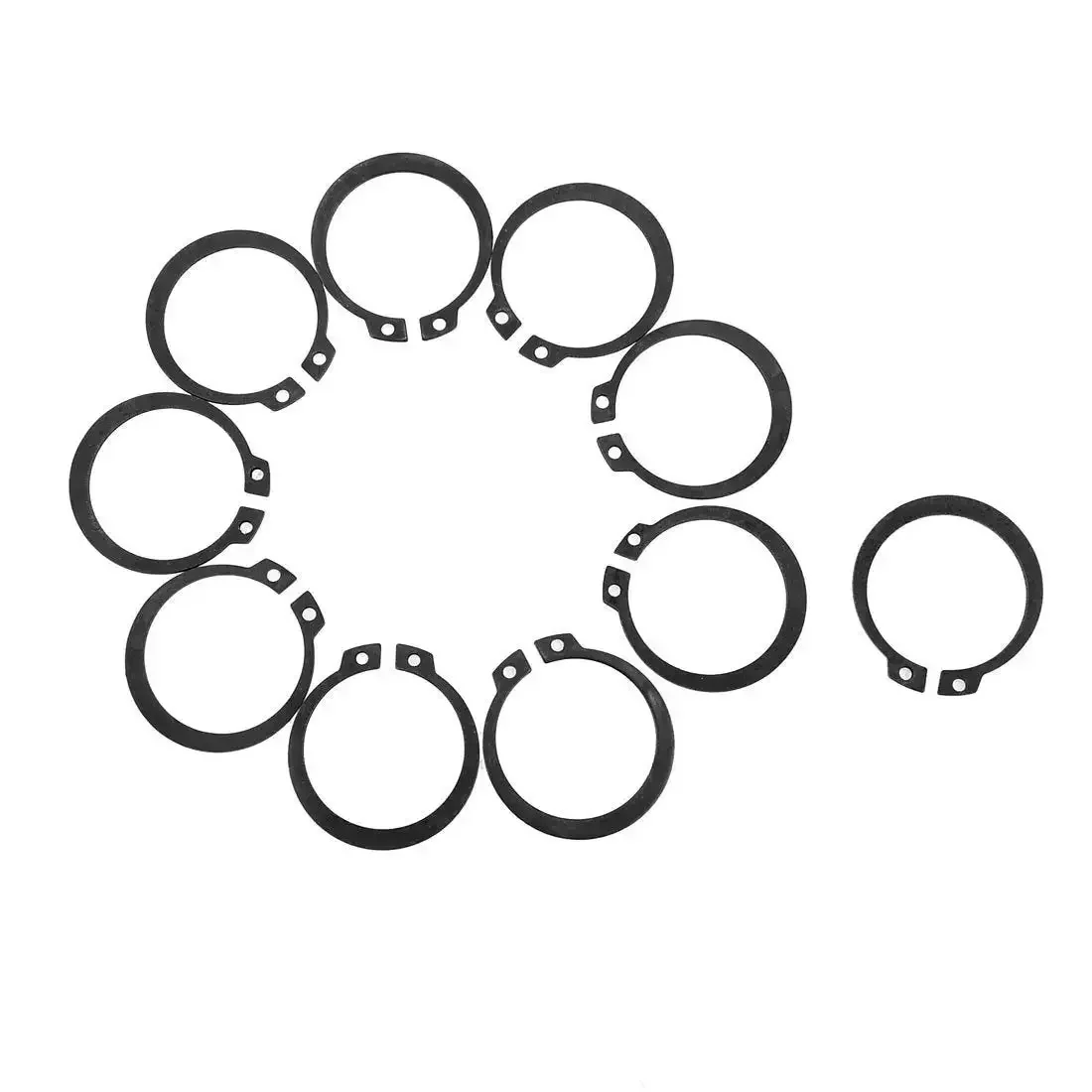 External Circlip Snap Ring 33mm Inner Diameter, 40mm Outer Diameter, 1.1mm Thickness, 10 Pack Metal Axle Shaft Rings, Black Replacement Parts for Drivetrain, Heavy Duty, Reliable Fit