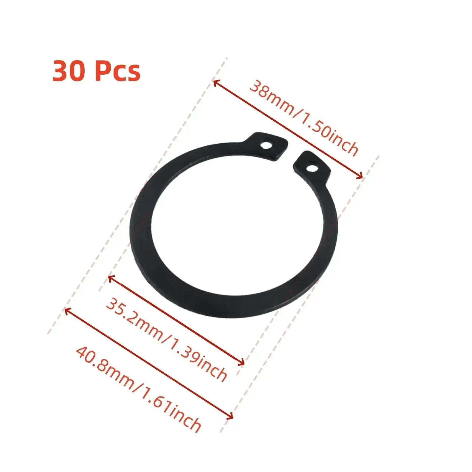 External Circlip Snap Ring Set 30 Pcs 1-1/2 Inch Round Wire Retaining Rings For Doors And Windows Spraying Equipment Machinery Black Durable Finish With Precise Groove Fit For Automotive Industrial And Home Shop Use - Image 5