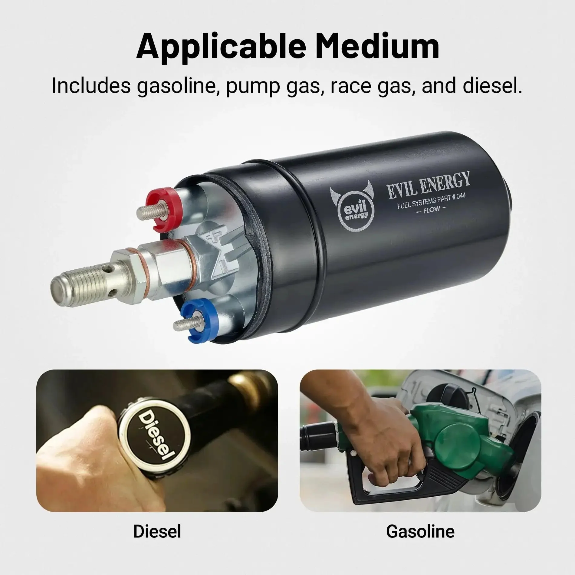 External Inline Fuel Pump 12V High Flow 300 LPH With 60mm Bracket Clamp Black For EFI Systems Beefed Up 75 PSI Output Built For Street And Track Performance And Daily Driver Reliability - Image 3