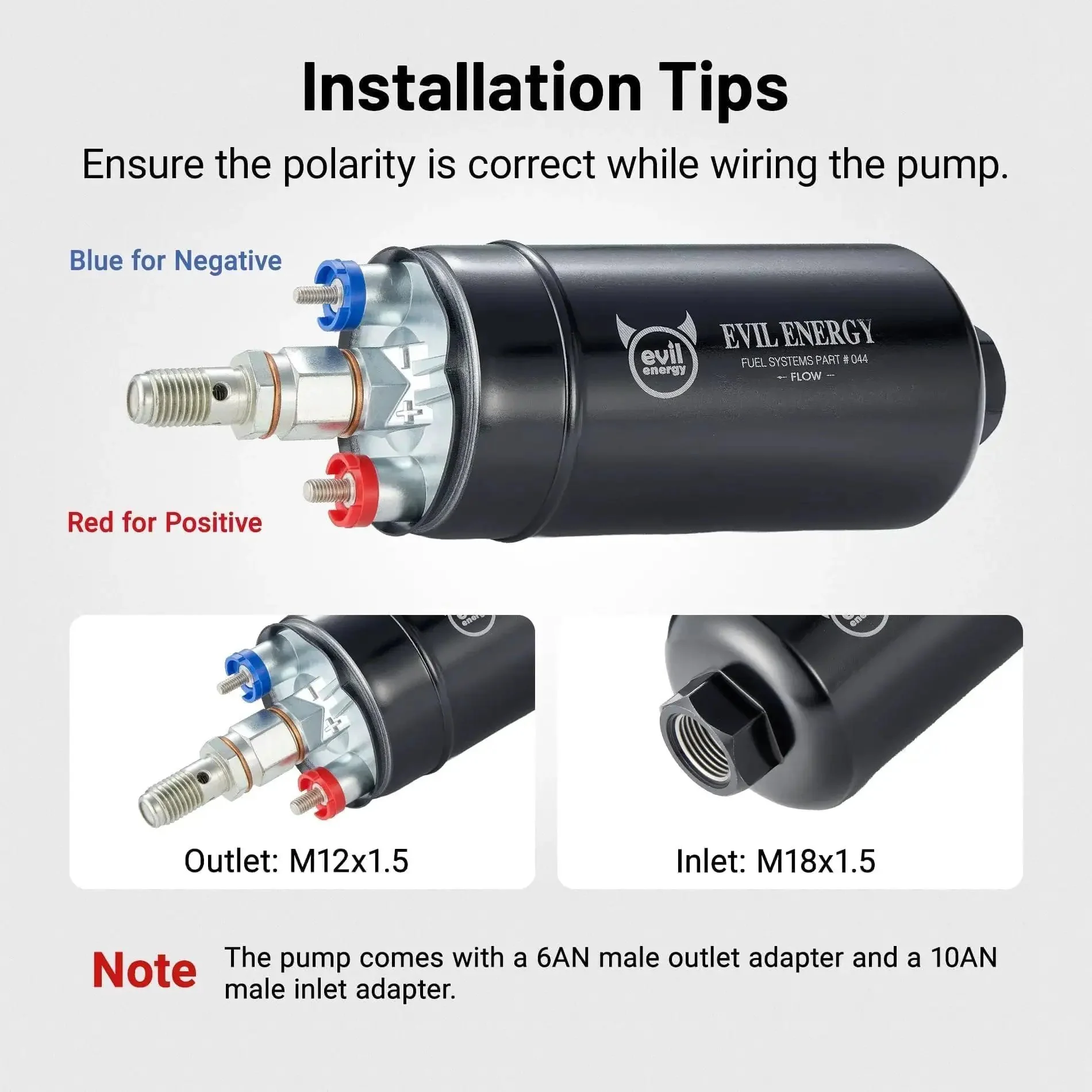 External Inline Fuel Pump 12V High Flow 300 LPH With 60mm Bracket Clamp Black For EFI Systems Beefed Up 75 PSI Output Built For Street And Track Performance And Daily Driver Reliability - Image 6