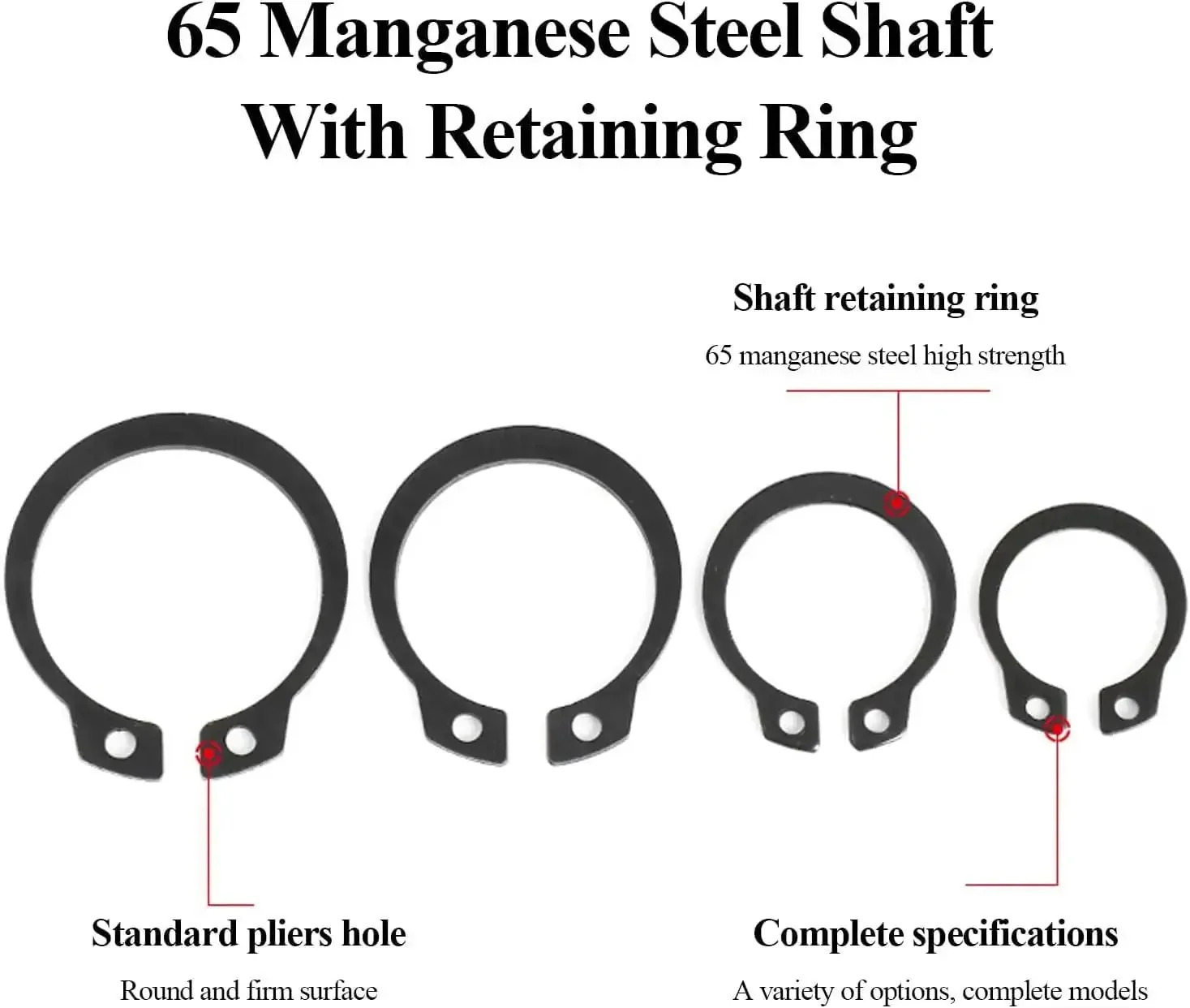 External Retaining Rings Kit With 200 Pcs C Clips, 10 To 14 Mm Sizes, 65Mn Steel, Black Plated Circlips For Axles And Shafts, Durable Snap Rings For Mechanical DIY Projects - Image 7