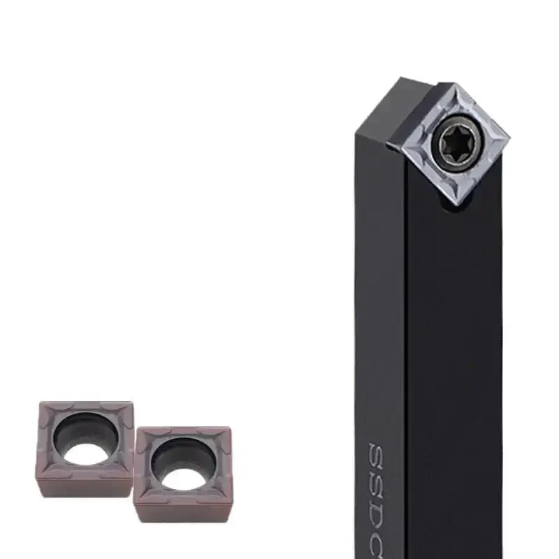 External Turning Tool Holder With 10 Pcs SCMT Carbide Inserts For CNC Lathe Cutting 12x12 16x16 25x25 Series Heavy Duty Aluminum Body High Precision Machining Accessory For Automotive Aerospace And General Metalworking Tasks