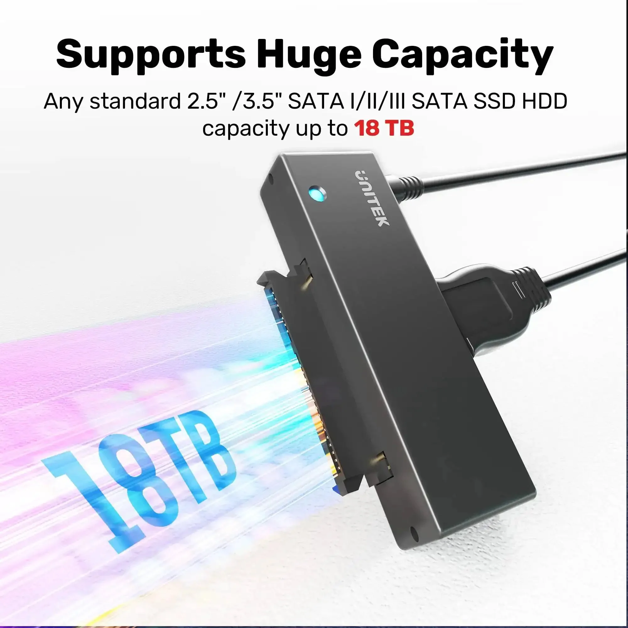 External USB 3 0 To SATA III Hard Drive Adapter Kit With 12V 2A Power Supply For 2 5 Inch And 3 5 Inch HDD SSD And Optical Drive UASP Ready Up To 18 TB Plug And Play For PC Mac And Laptop - Image 5