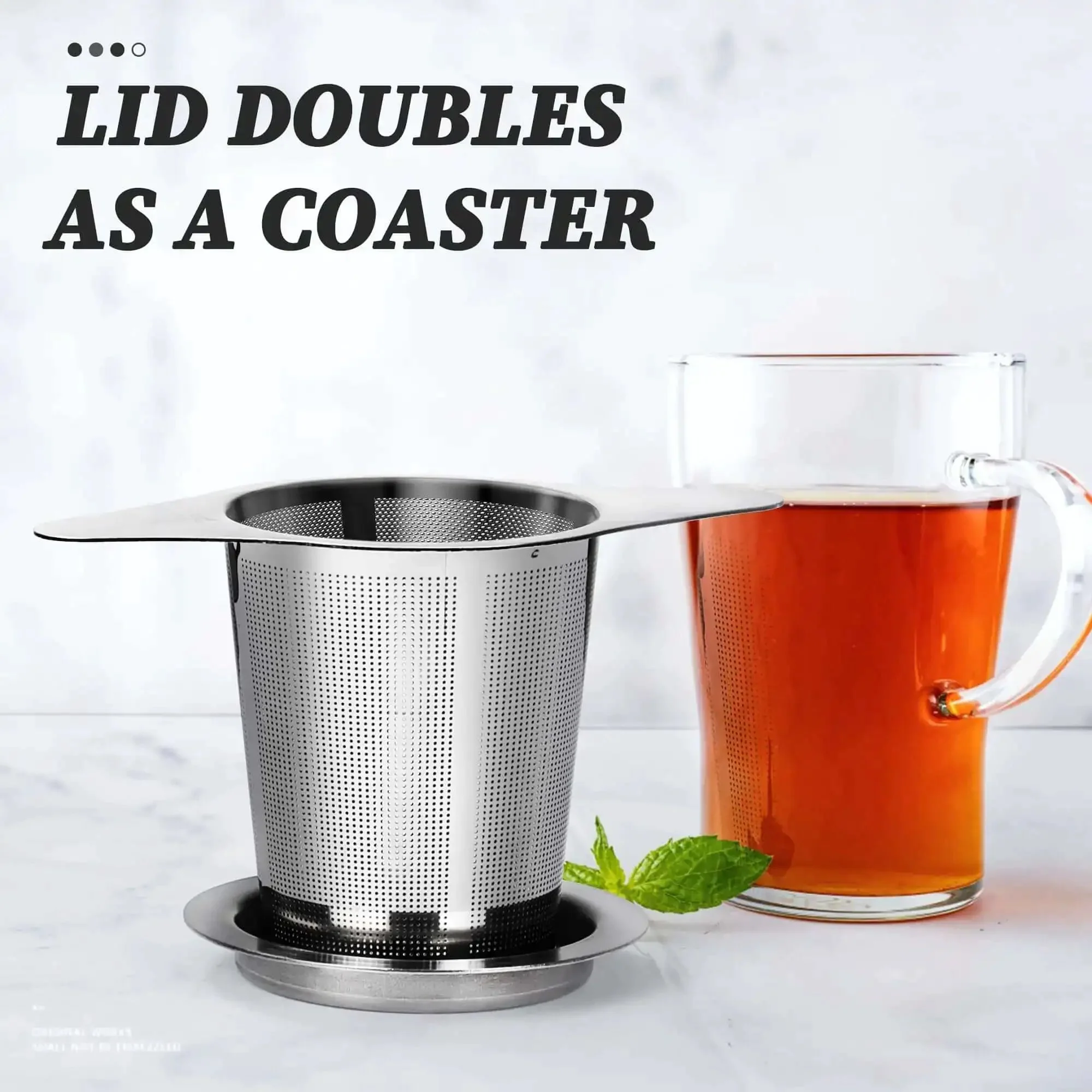 Extra Fine 18 8 Stainless Steel Tea Infuser Mesh Strainer With Large Capacity And Durable Double Handles For Hanging On Teapots Mugs Or Cups To Steep Loose Leaf Tea Or Coffee Without Odor Or Taste Transfer No Mess - Image 4