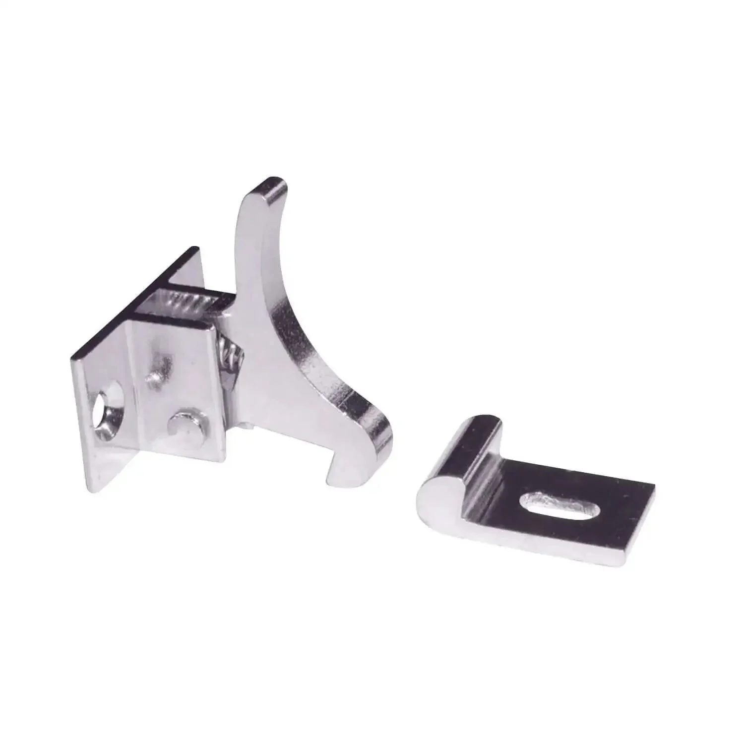 Extra Heavy Duty Elbow Latch For Cabinets And Windows With Screws, Rugged Industrial Brass Construction In Nickel Finish, 1-1/8 Inch Deep And 1-1/8 Inch Long, Includes Mounting Screws, Ideal For Commercial And Institutional Use