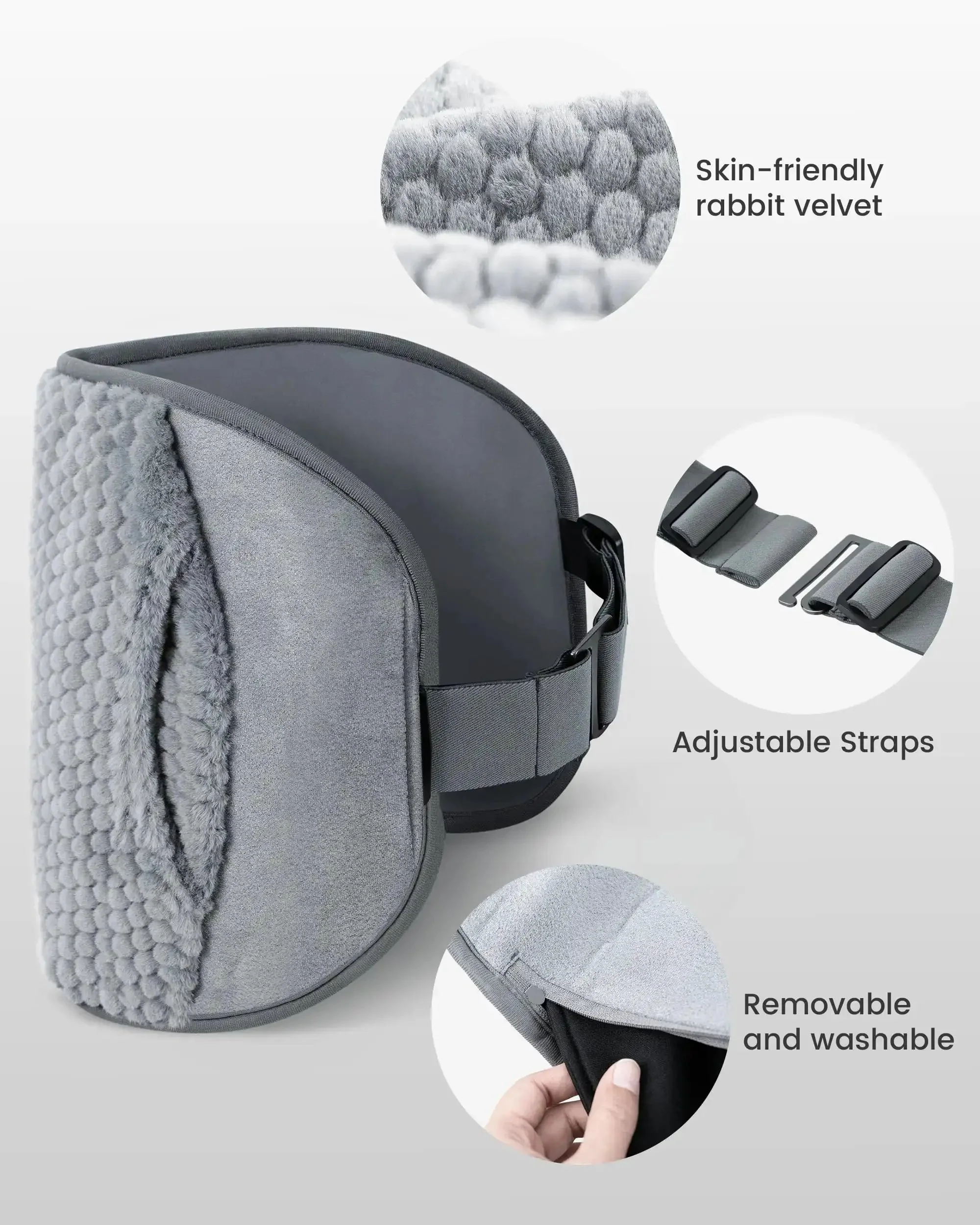 Extra Large Heating Pad With Massager For Back Pain And Cramps Auto Shut Off Corded Heated Waist Belt With Three Vibration Modes Cozy Heat For Quick Relief Perfect Mothers Day Gift Gray - Image 5
