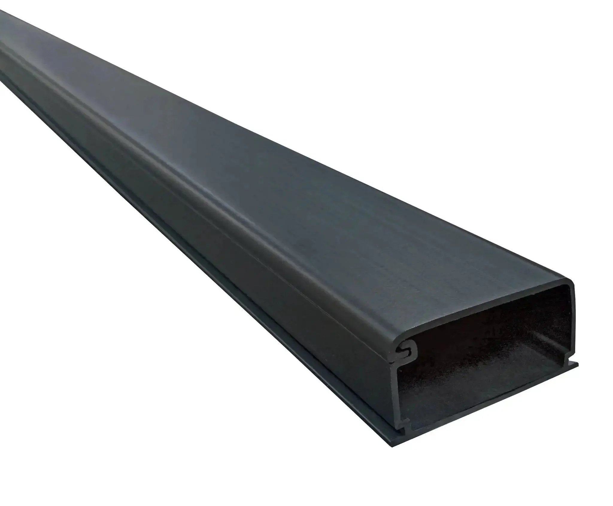 Extra Large Latching Cable Raceway 2-Inch By 1-Inch Channel 2100 Series 58-Inch Length With Five Sticks 24 Feet Total Black PVC Paintable With Pre-Applied Adhesive Backing And Mounting Holes Hides Cables