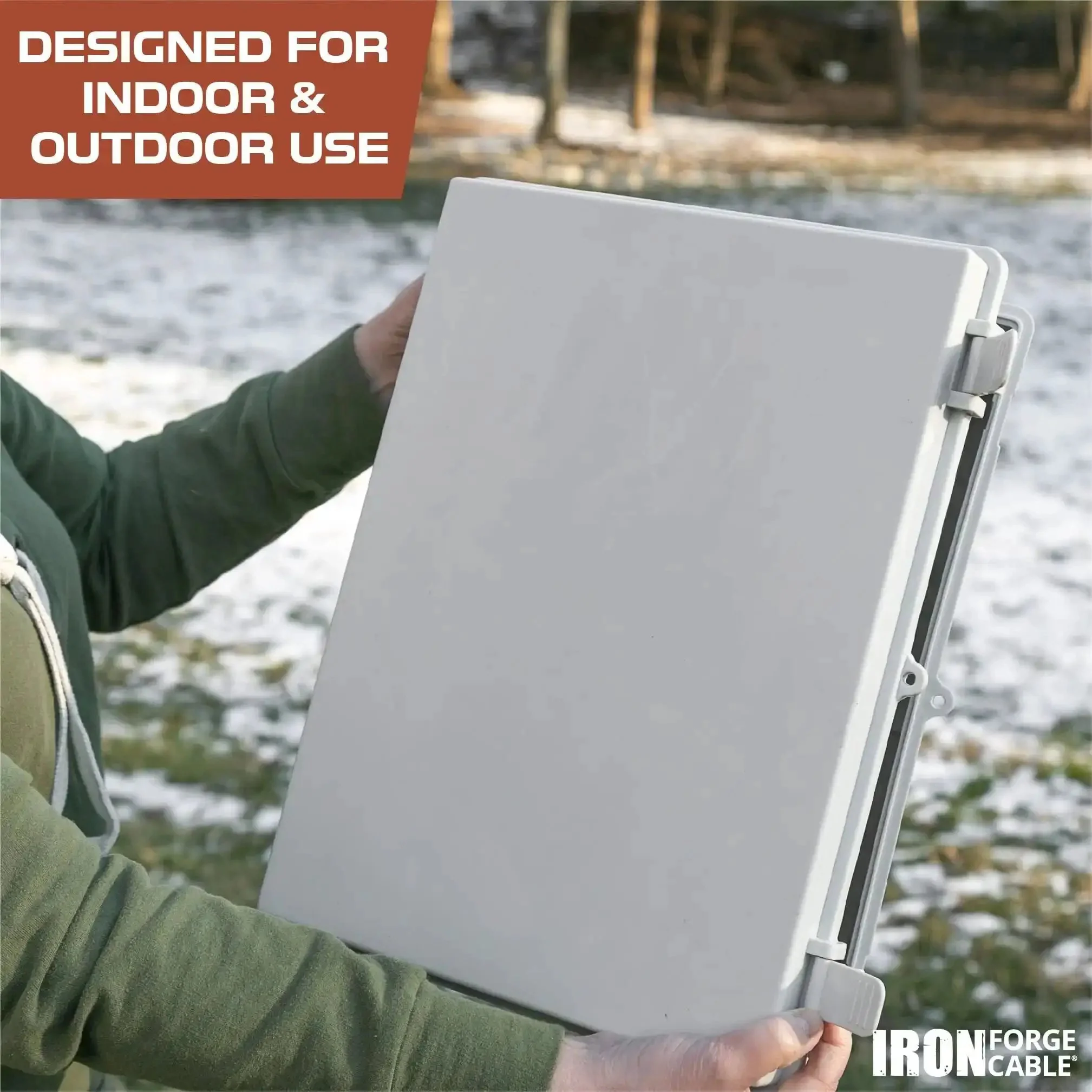 Extra Large Outdoor Waterproof Junction Box With Hinged Panel Cover IP65 Rated Electrical Enclosure 16 X 12 X 7.2 Inches Weatherproof ABS Housing With Accessories For Outdoor Wiring And Cable Protection - Image 4