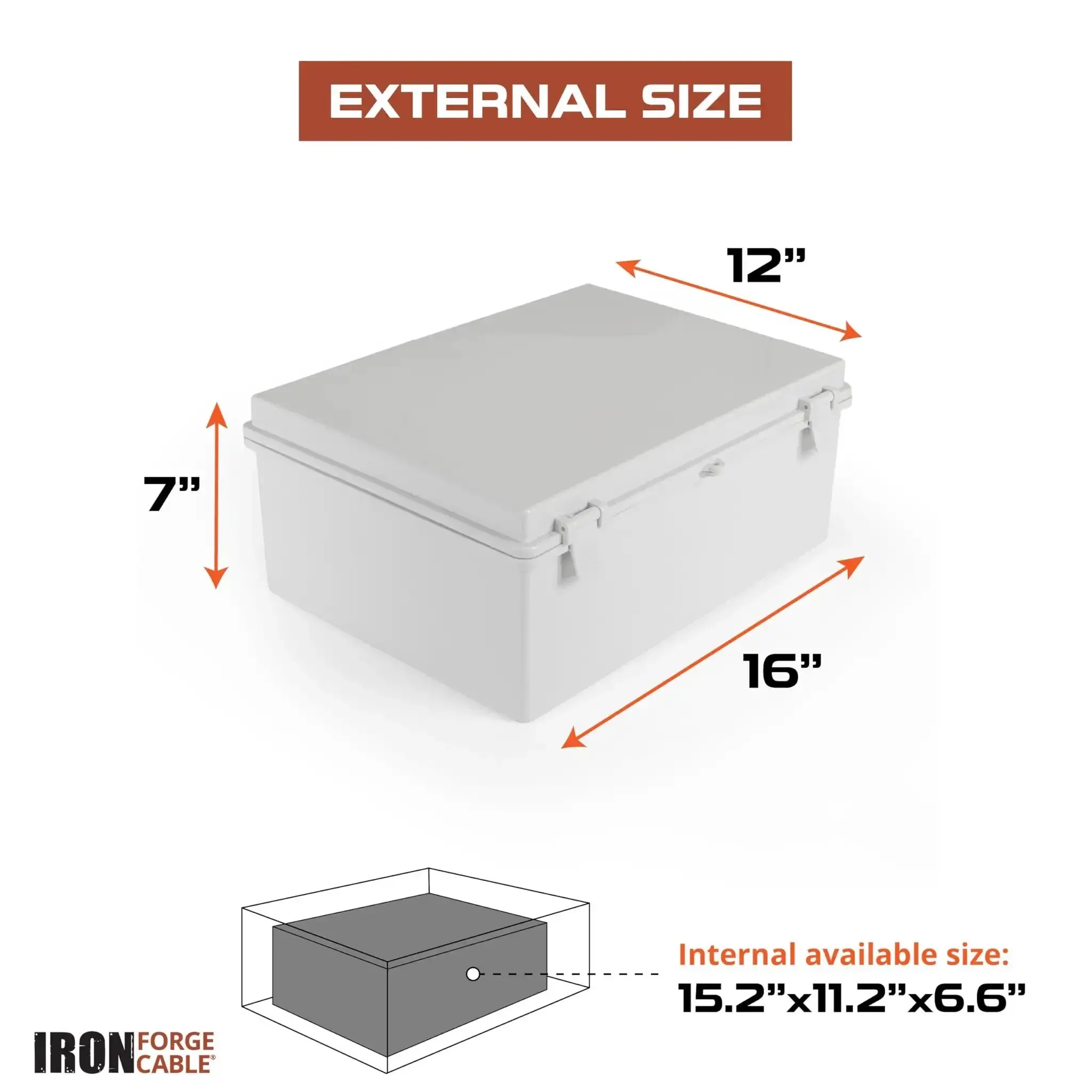 Extra Large Outdoor Waterproof Junction Box With Hinged Panel Cover IP65 Rated Electrical Enclosure 16 X 12 X 7.2 Inches Weatherproof ABS Housing With Accessories For Outdoor Wiring And Cable Protection - Image 5