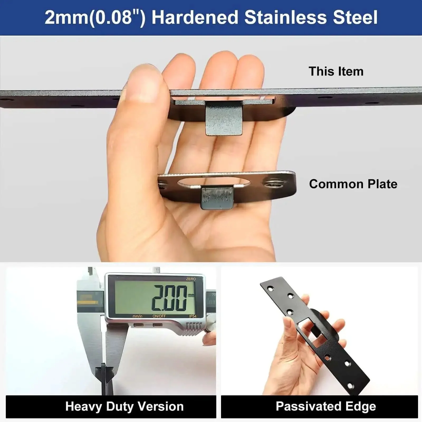Extra Long 7 Inch Door Strike Plate Heavy Duty Reinforced Latch Patch For Damaged Jamb And Worn Frames Satin Nickel Finish Oversized Repair Plate To Fix Latch Sticking And Large Slot Hole - Image 4