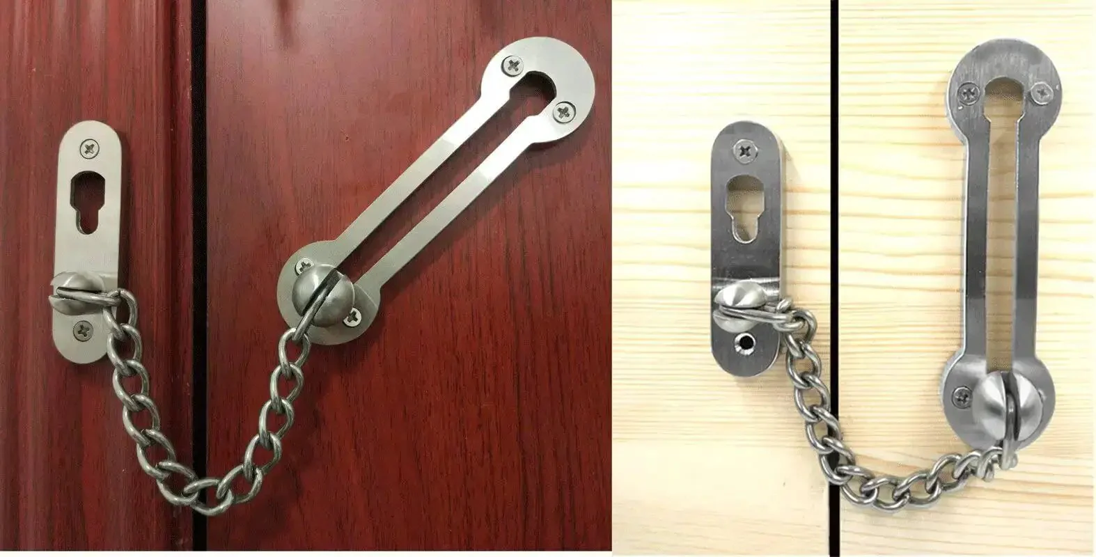 Extra Thick Door Chain Lock With 3mm SUS304 Stainless Steel Die Cast Heavy Duty Inside Door Security Chain Guard Brushed Nickel Finish Durable Latch Built For Home Safety - Image 5