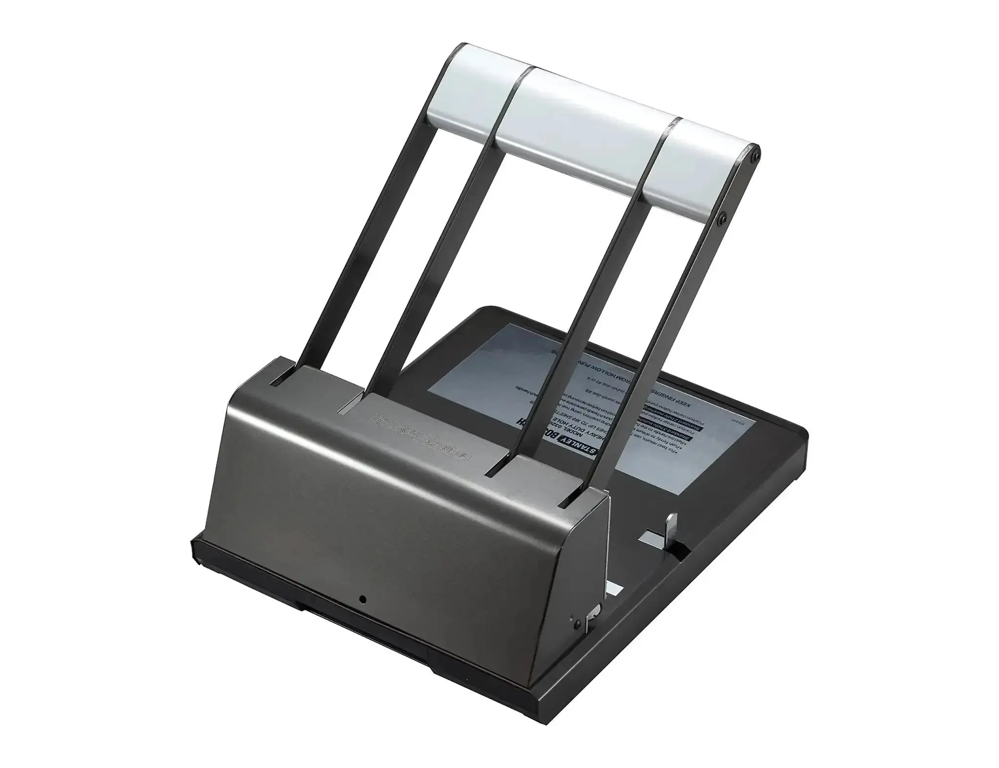 Extreme Duty Two To Three Hole Punch With High Leverage Handle And Precision Steel Punch Heads 160 Sheet Capacity All Metal Construction Locking Handle For Easy Storage Adjustable Hole Configuration For Two Or Three Holes