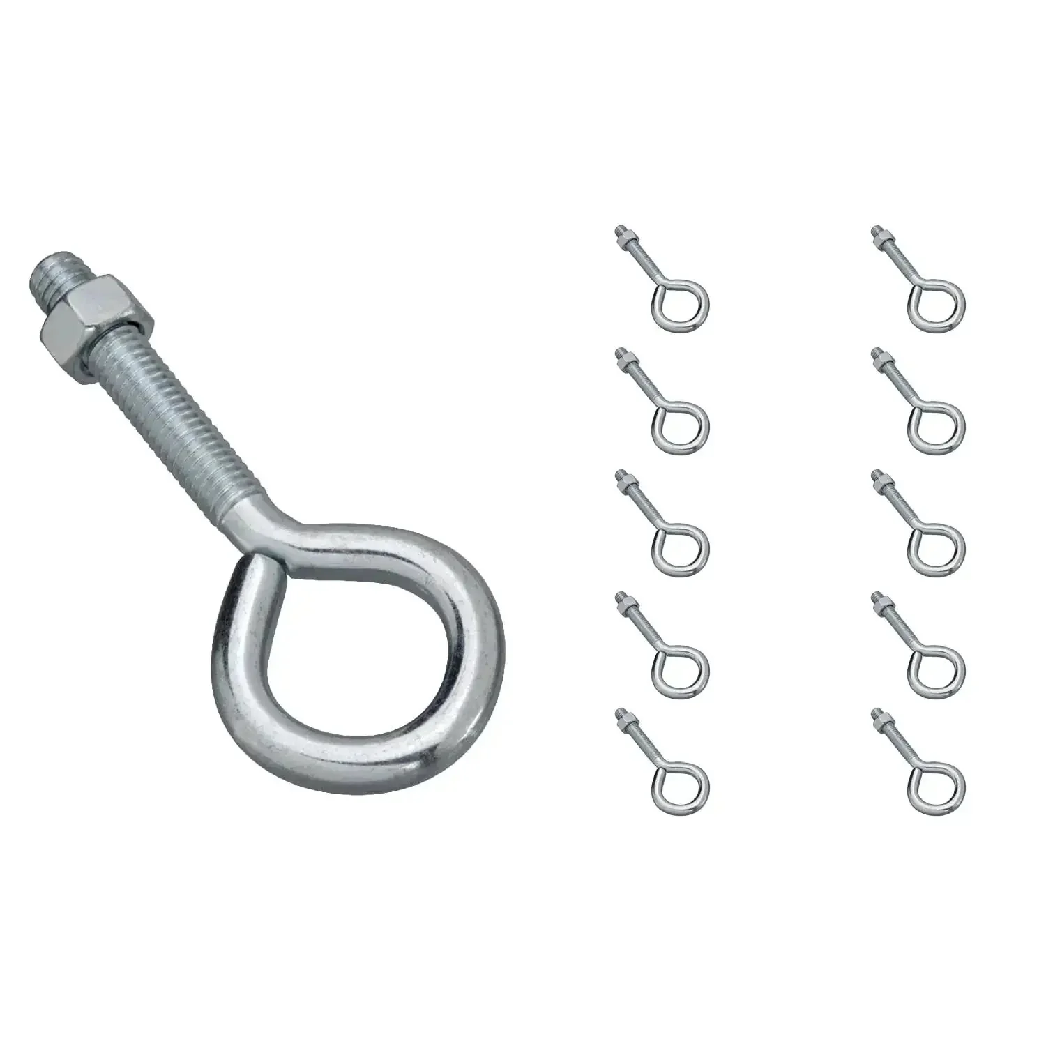 Eye Bolt 3/8 Inch By 4 Inch Zinc Plated, 10 Pack For Indoor And Outdoor Use, Built Tough With Durable Steel Wire, Safe Working Load 160 Lbs, Your Go To Hardware For Home And Industrial Projects, Securing Ropes Or Chains
