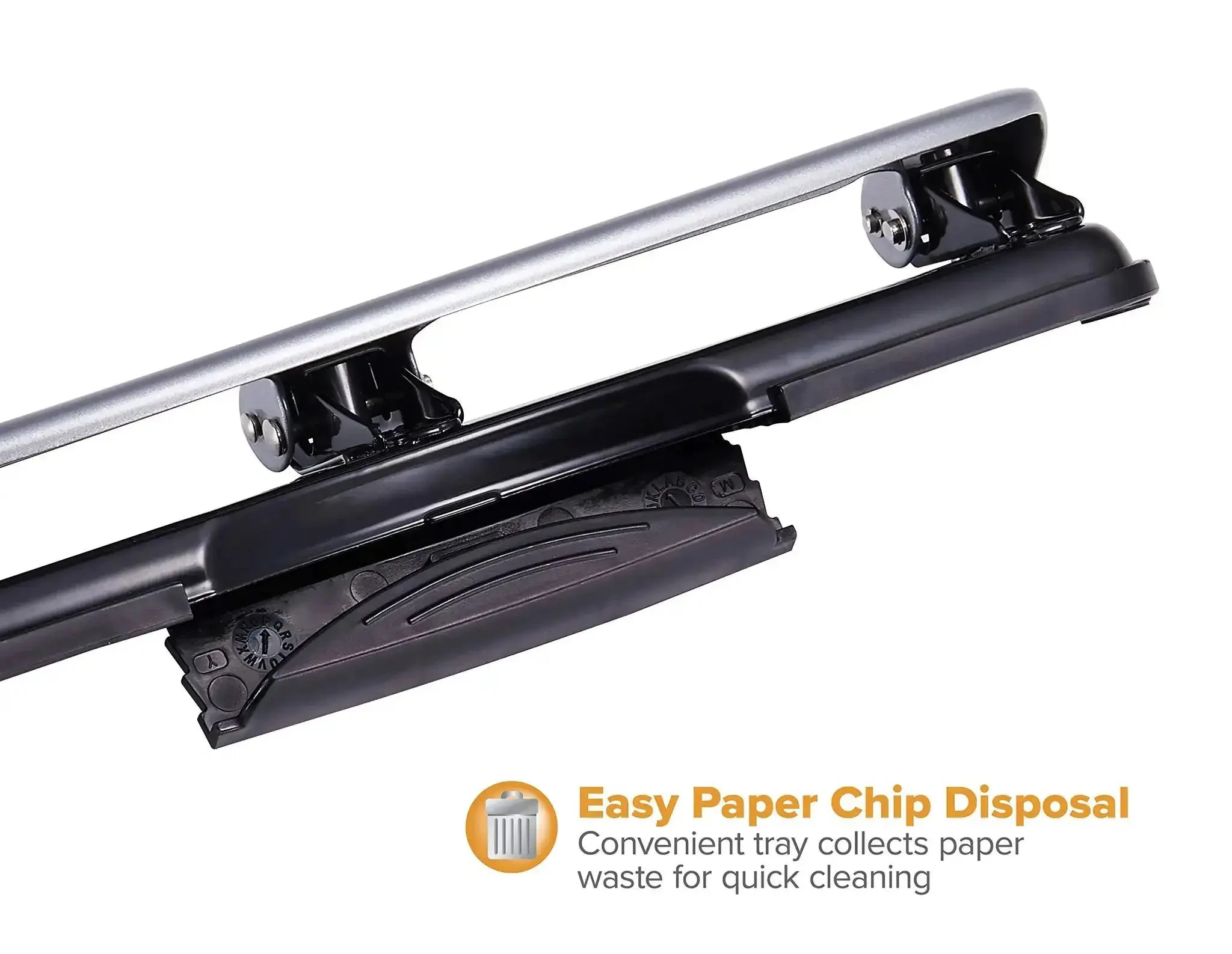 EZ Squeeze Three Hole Punch For 12 Sheets No Jam 50 Percent Less Force Heavy Duty Metal Construction With Built In Ruler And Document Guide For Quick Smooth 3 Hole Punching In Home Or Office - Image 4