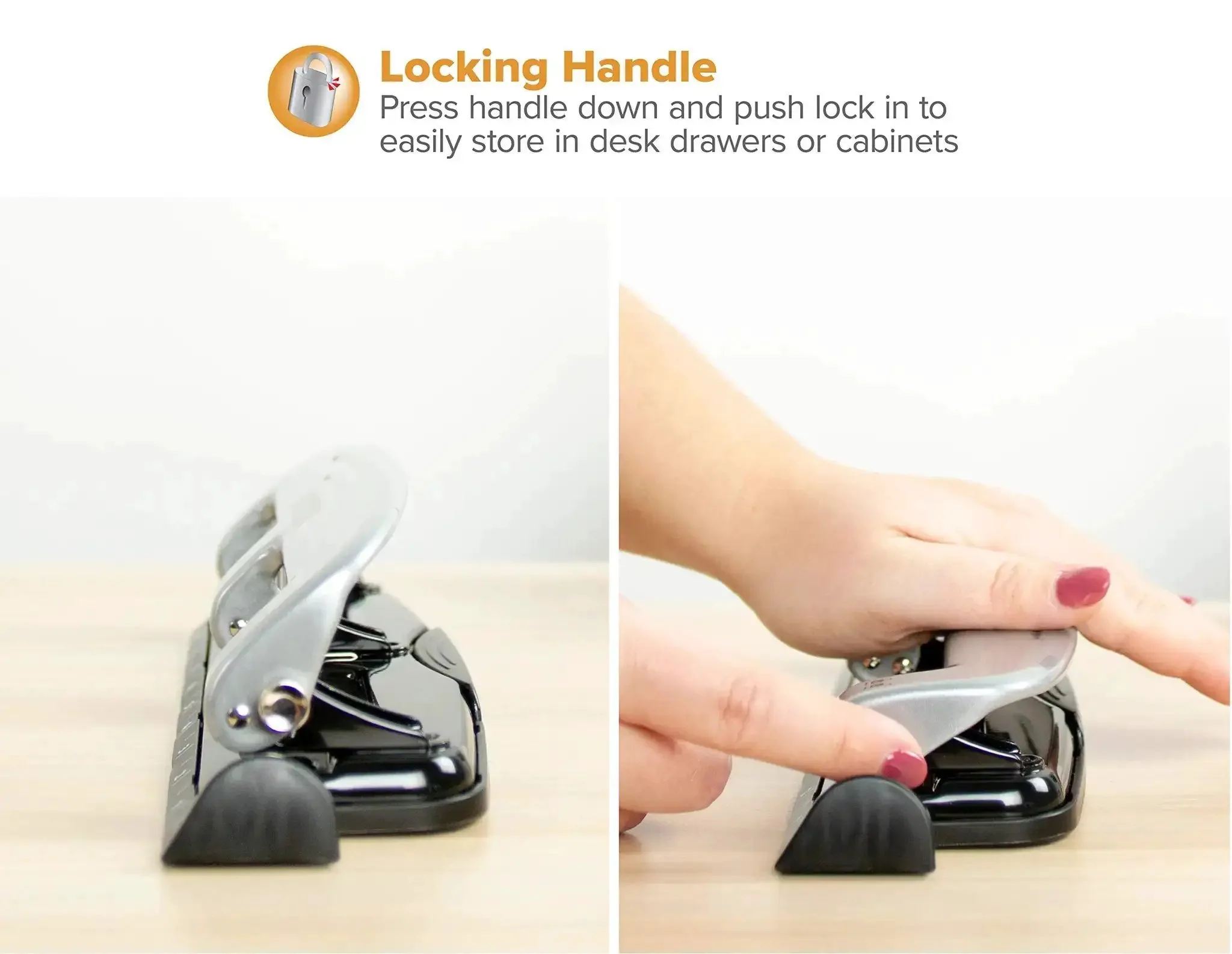 EZ Squeeze Three Hole Punch For 12 Sheets No Jam 50 Percent Less Force Heavy Duty Metal Construction With Built In Ruler And Document Guide For Quick Smooth 3 Hole Punching In Home Or Office - Image 6