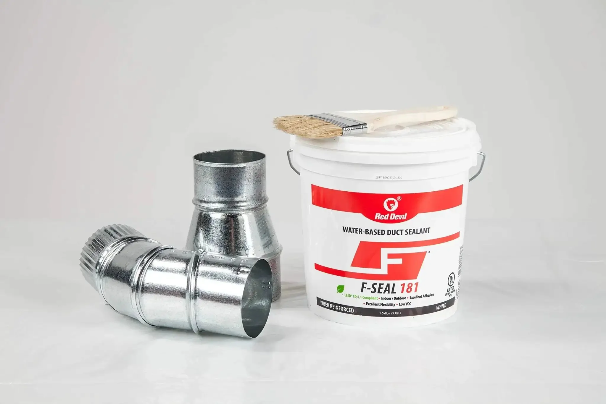 F-Seal 181 Fiber Reinforced Water Based Duct Sealant White 1 Gallon For Metal Fiberglass And Flexible Ducts Leak Free HVAC Sealant UL 181 A M B M Certified Indoor Outdoor Durability - Image 5