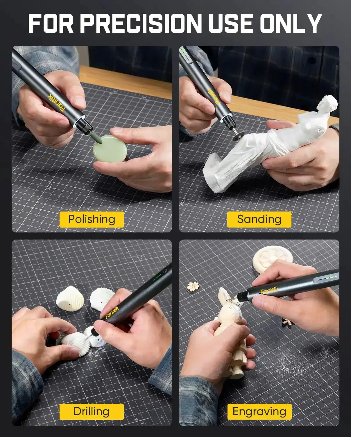 F2 Master Kit Mini Cordless Rotary Tool All In One With 5 Speed 25000 RPM Engraving Pen 28 Accessories For 3D Printed Finishing Sanding Polishing Drilling Carving Pro DIY Enthusiasts In Flip Top Case - Image 2