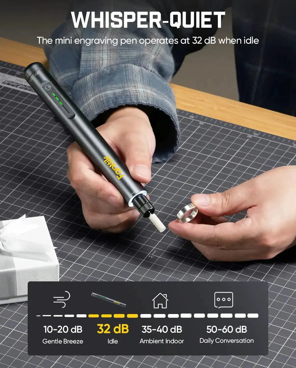 F2 Master Kit Mini Cordless Rotary Tool All In One With 5 Speed 25000 RPM Engraving Pen 28 Accessories For 3D Printed Finishing Sanding Polishing Drilling Carving Pro DIY Enthusiasts In Flip Top Case - Image 4