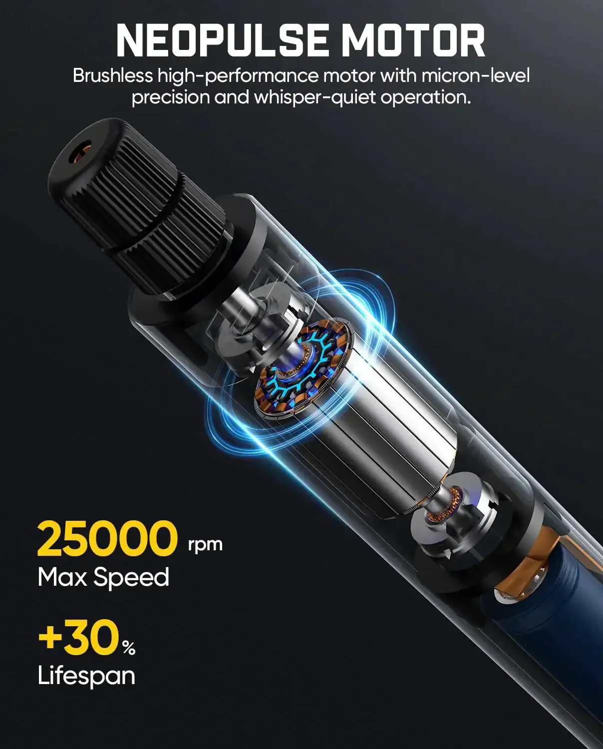 F2 Master Kit Mini Cordless Rotary Tool All In One With 5 Speed 25000 RPM Engraving Pen 28 Accessories For 3D Printed Finishing Sanding Polishing Drilling Carving Pro DIY Enthusiasts In Flip Top Case - Image 5