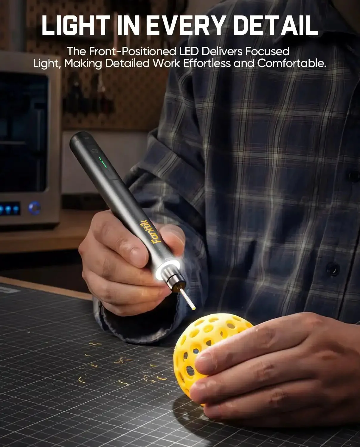 F2 Master Kit Mini Cordless Rotary Tool All In One With 5 Speed 25000 RPM Engraving Pen 28 Accessories For 3D Printed Finishing Sanding Polishing Drilling Carving Pro DIY Enthusiasts In Flip Top Case - Image 7