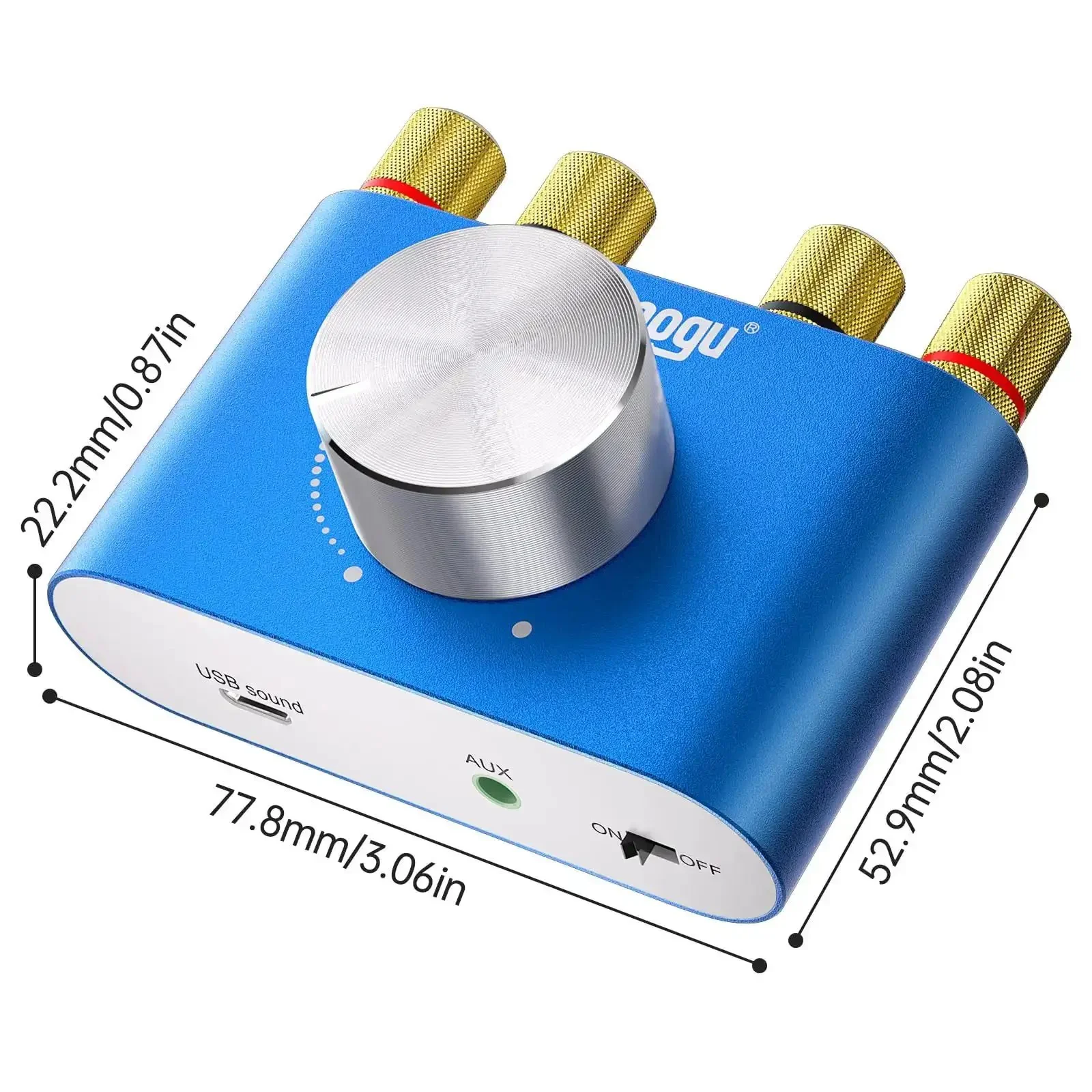 F900S 160W Mini Bluetooth 5.0 Power Amplifier With 2 Channel 80W X 2 Stereo Hi Fi Digital Amp Portable Wireless Audio Receiver And Speaker Amplifier AUX USB Bluetooth Input And 12V Power Supply - Image 3