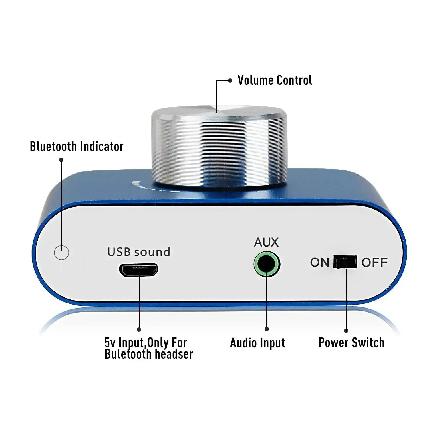 F900S 160W Mini Bluetooth 5.0 Power Amplifier With 2 Channel 80W X 2 Stereo Hi Fi Digital Amp Portable Wireless Audio Receiver And Speaker Amplifier AUX USB Bluetooth Input And 12V Power Supply - Image 9