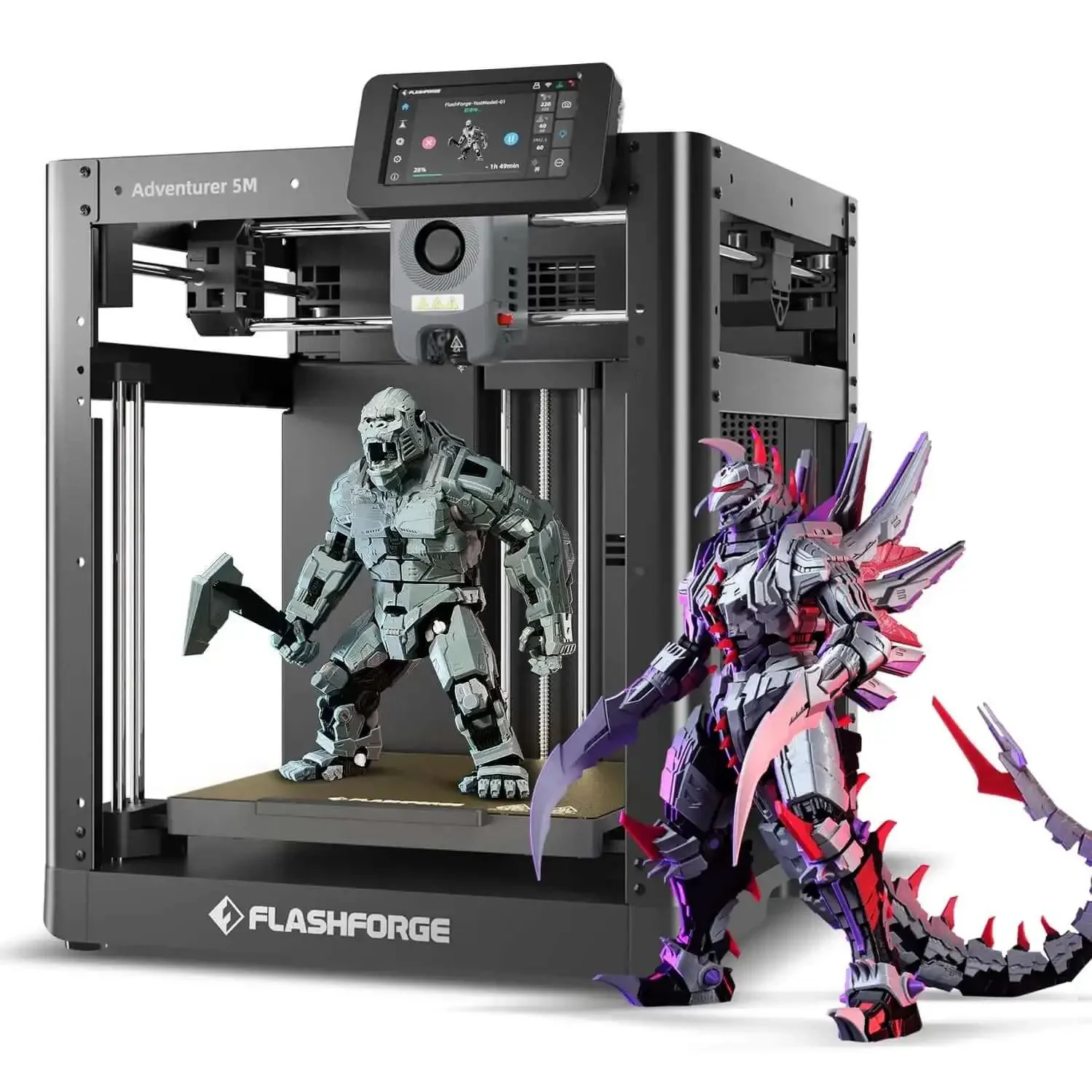 Fast 3D Printer AD5M With 1 Click Auto Calibration CoreXY Precision For High Speed Printing 600mm Per Second 3S Quick Swap Nozzle Plug And Play Enclosure 220mm Build Volume Includes 50g HS PLA Filament