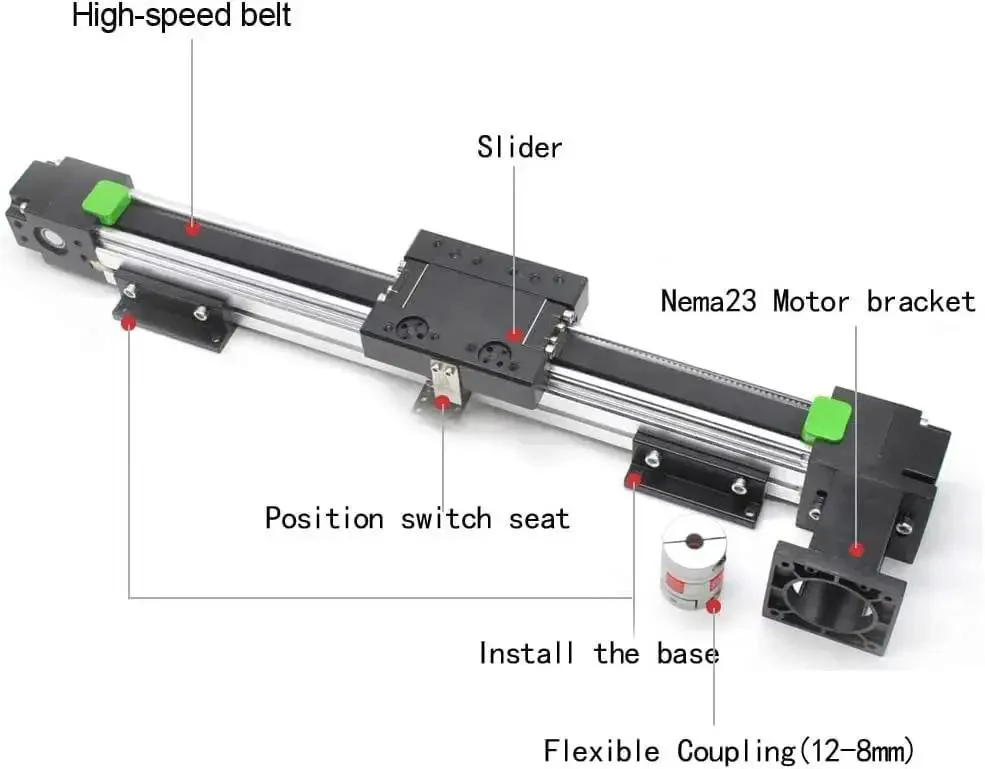 Fast 400mm Belt Driven Linear Actuator With 16 Inch Stroke For CNC Positioning, Nema 17 Motor, Precision Guide Rail System, 600mm Travel, Low Noise, High Speed Up To 500 Millimeters Per Second, 0.1mm Repeatability - Image 7