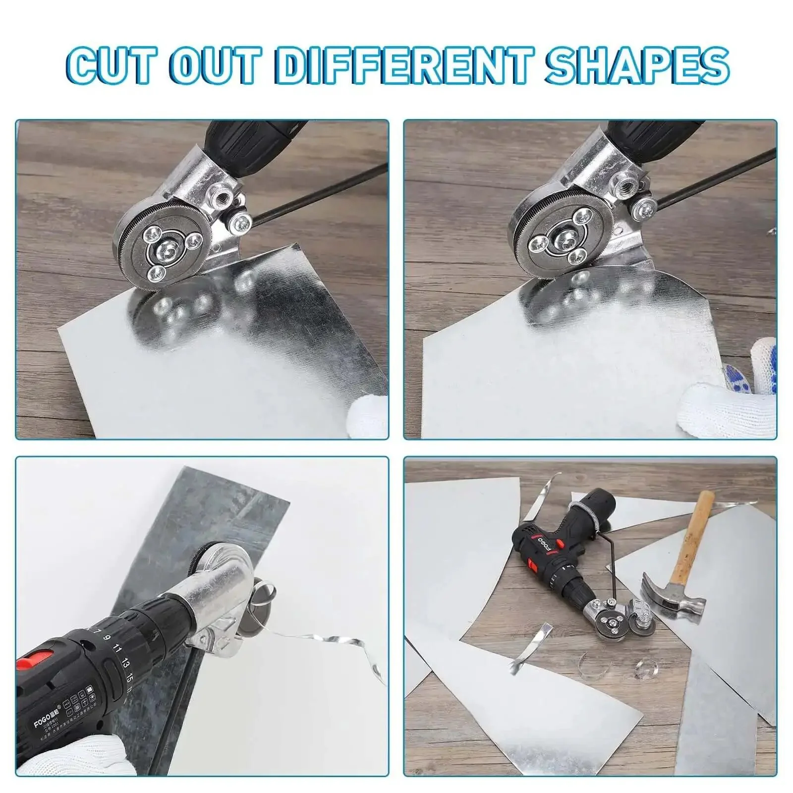 Fast Cutting Metal Nibbler Drill Attachment For Electric Drills DIY Sheet Metal Cutter Knife For Iron Steel Aluminum Copper Plate Cutter Tool For Quick Clean Cuts And Durable Performance - Image 4