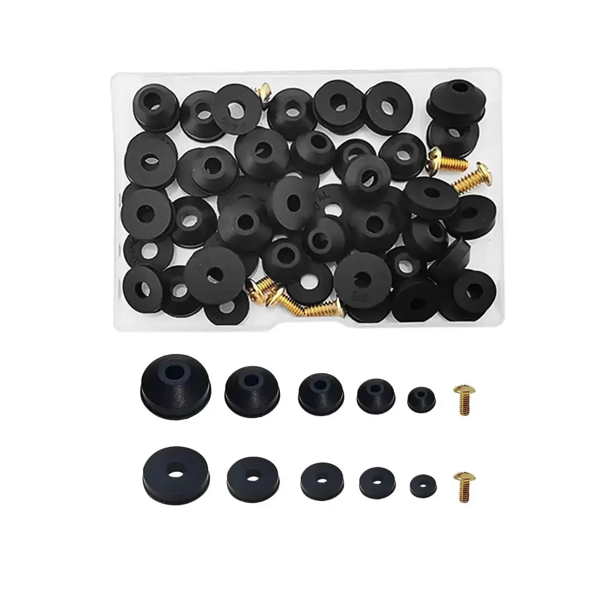 Faucet Washers Assortment Kit With Flat And Beveled Rubber Washers, Brass Bibb Screws, And Multi Size Stem Washers For Outdoor Faucets, Comprehensive Repair Kit To Stop Leaks And Replacements