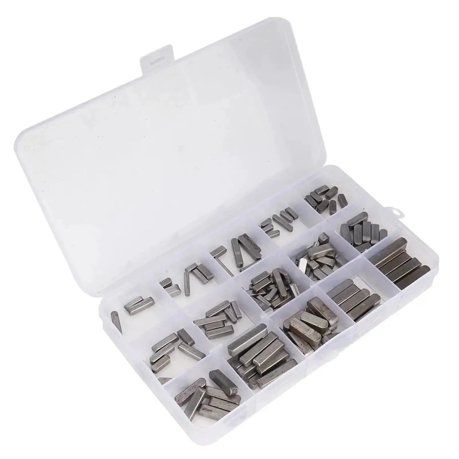 Feather Key Set 140 Pcs Round Ended Square Parallel Keys Kit With 3, 4, 5, 6 Mm Sizes For Power Tools And Machinery Pro Grade Must Have Complete Assortment For Easy Replacement Durable Fastening Tool Accessories