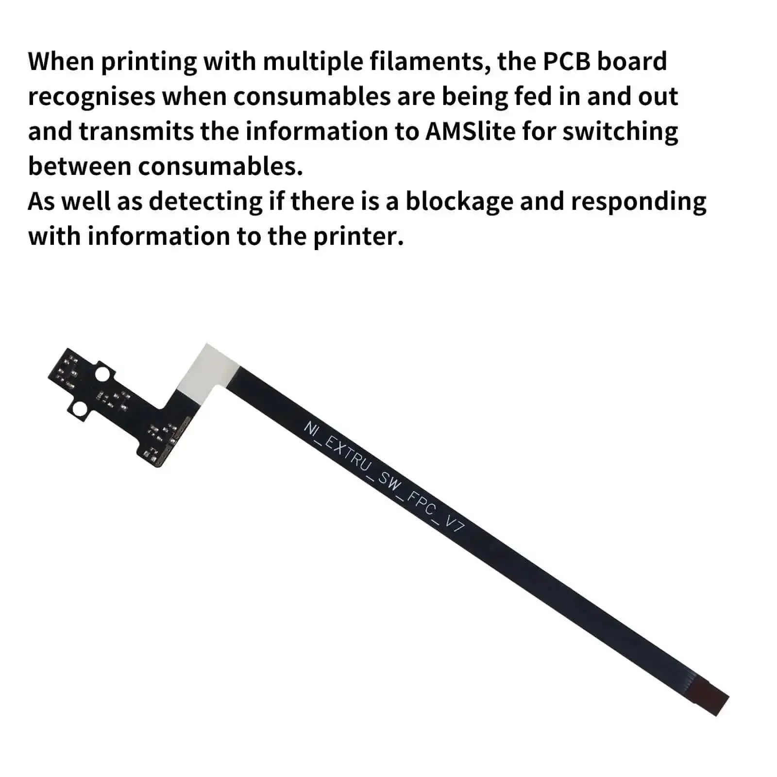 Feed Hall Board For A1 And A1 Mini 3D Printer Filament Sensor Replacement With Ribbon FPC Cable To Detect Filament Supply Status In Hotend And Prevent Printing Failures And Downtime - Image 3