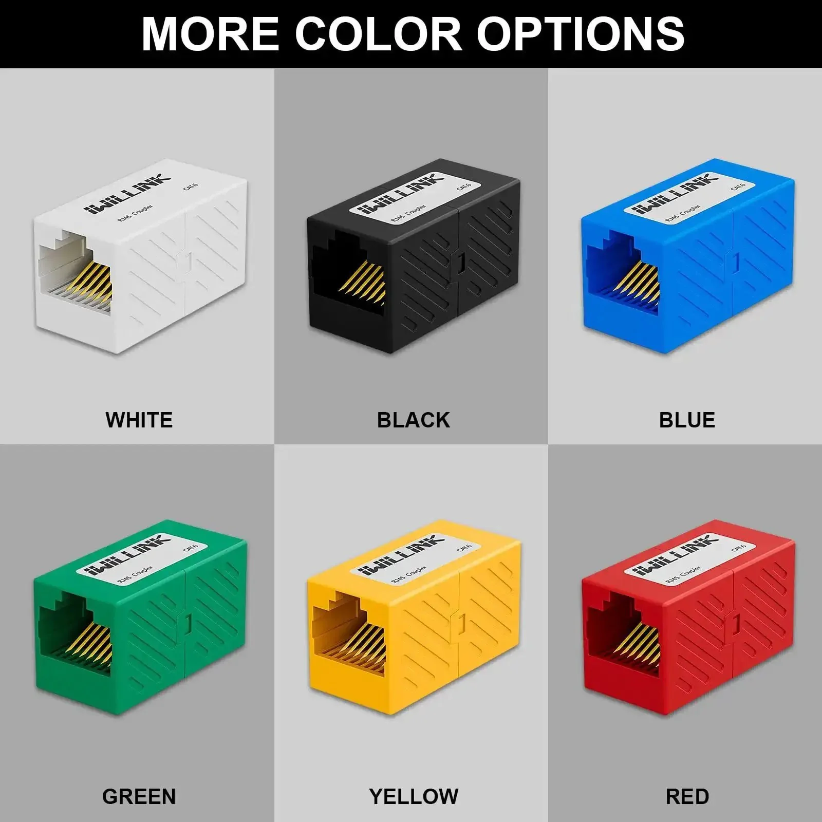 Female to Female RJ45 Ethernet Coupler Extender for Cat7 Cat6 Cat5e Cat5 Cables Plug and Play Ethernet Adapter to Extend Your Network Without Speed Loss Durable Black 10 Pack - Image 2