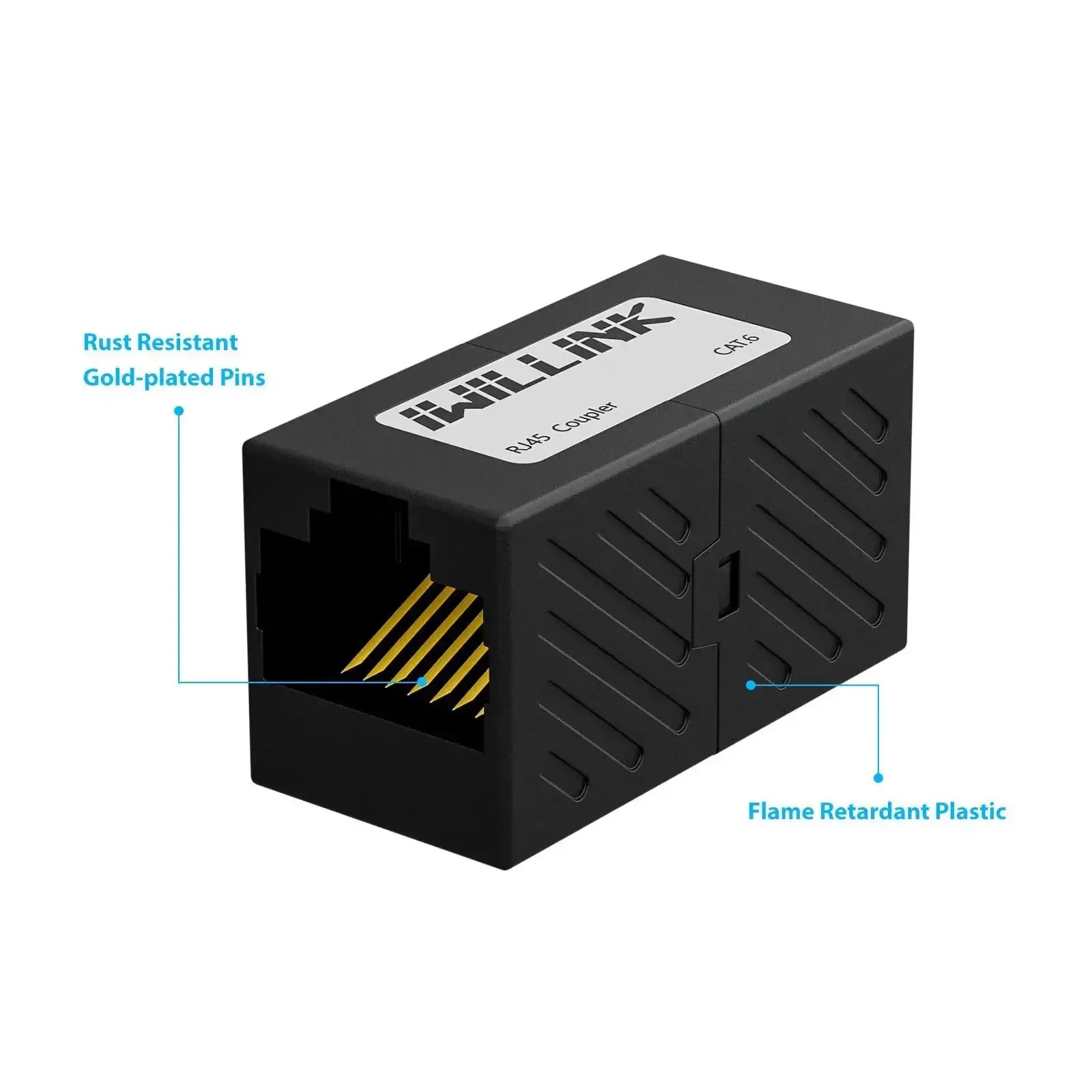 Female to Female RJ45 Ethernet Coupler Extender for Cat7 Cat6 Cat5e Cat5 Cables Plug and Play Ethernet Adapter to Extend Your Network Without Speed Loss Durable Black 10 Pack - Image 3