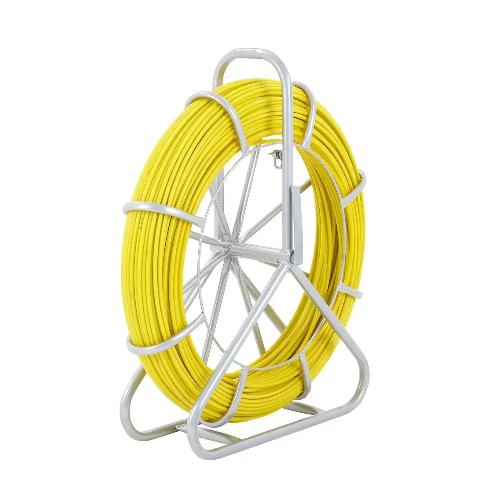 Fiberglass Fish Tape 425 Foot Long Quarter Inch With Pro Grade Durable Stand Non Conductive Wire Cable Running Rodder For Walls Floors And Electrical Conduit Flexible Yet Tough For Easy Cable Pulling
