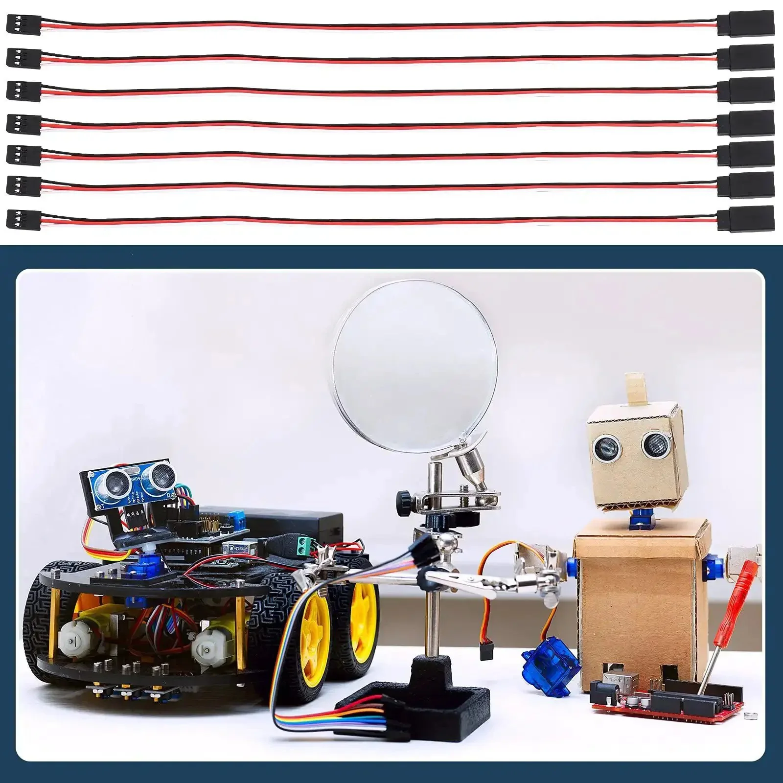 Fifteen Piece 3 Pin Servo Extension Cables Set 11.8 Inch Long Male To Female RC Wire Connectors Perfect For Futaba JR Planes Drones Cars And Helicopters A Must Have For RC Hobbyists - Image 3