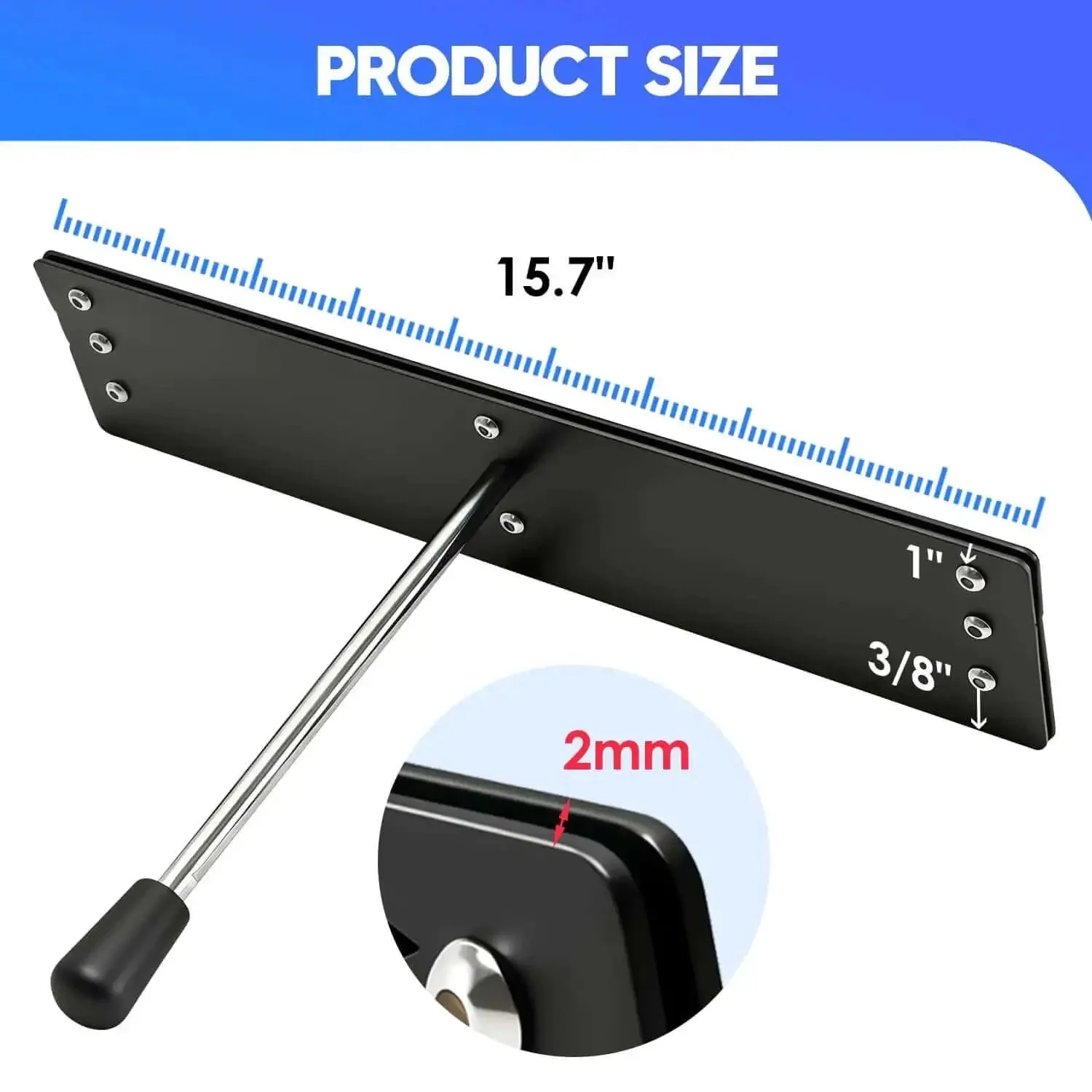 Fifteen Point Seven Inch Heavy Duty Sheet Metal Folding Hemming Tool Dual Side Bender With Sight Holes For One Inch And Three Eighths Inch Depth For Roofing Ductwork And Metalworking - Image 3