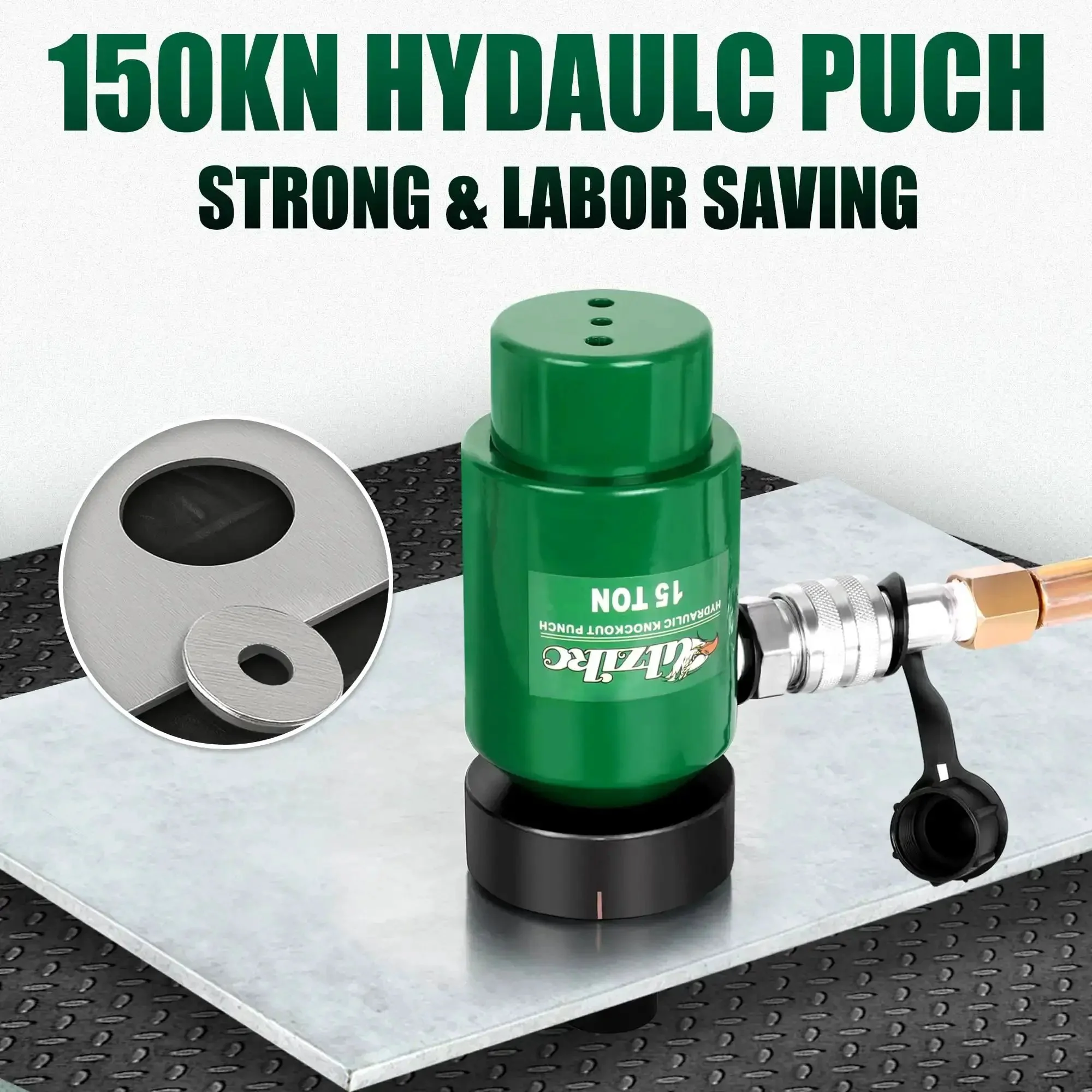 Fifteen Ton Heavy Duty Hydraulic Knockout Punch Kit One Half Inch To Four Inch Type D Punch And Die Set With Step Drill Bit For Electricians And Industrial Electrical Panels Pro Grade Tool - Image 3